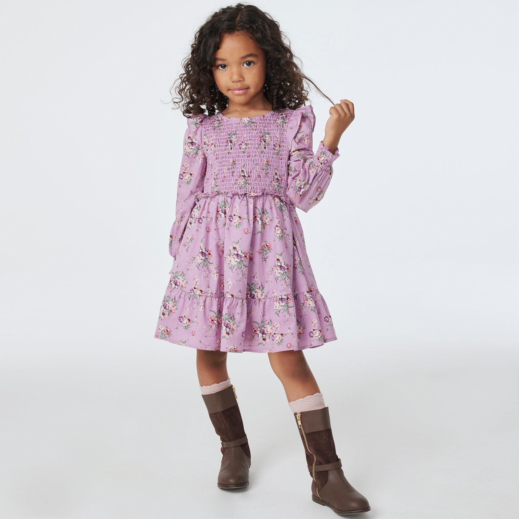 Girl Lavender Herb Floral The Eloise Smocked Dress by Janie and Jack