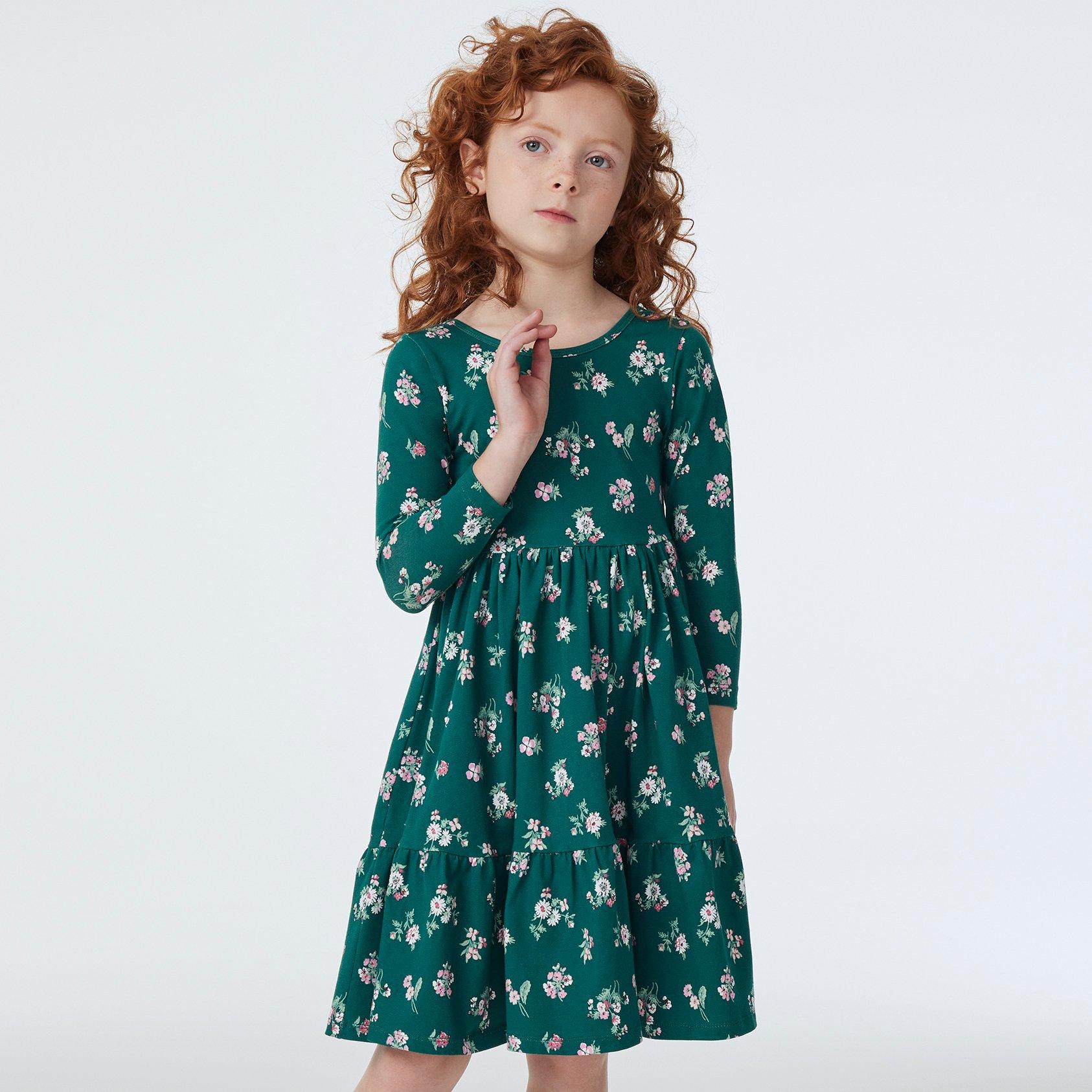 Green 3 4 Sleeve Dress