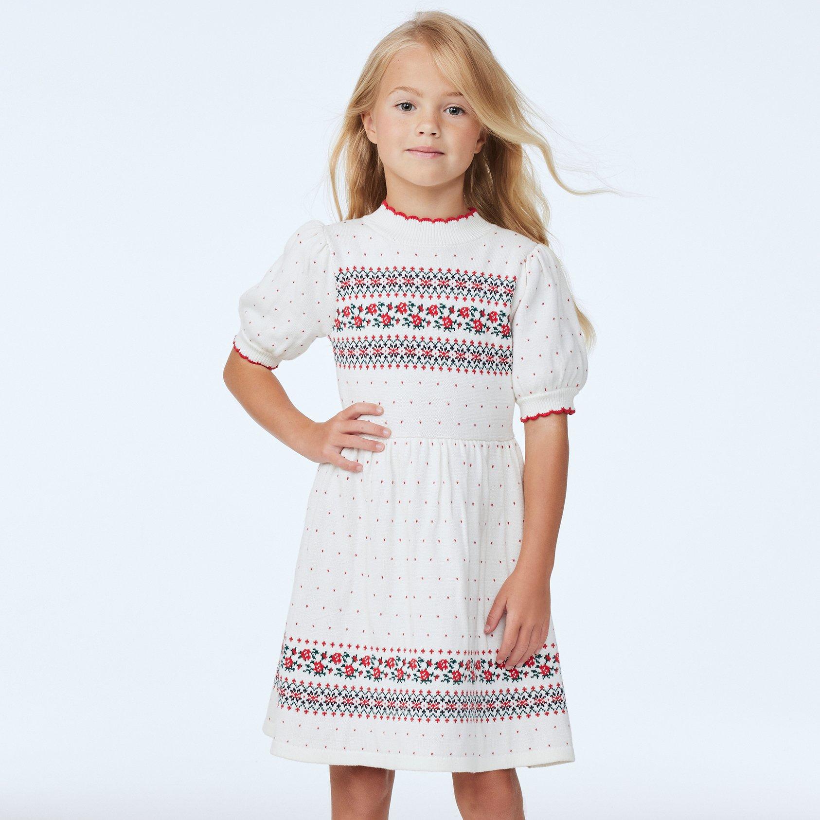 Fair Isle Rose Sweater Dress