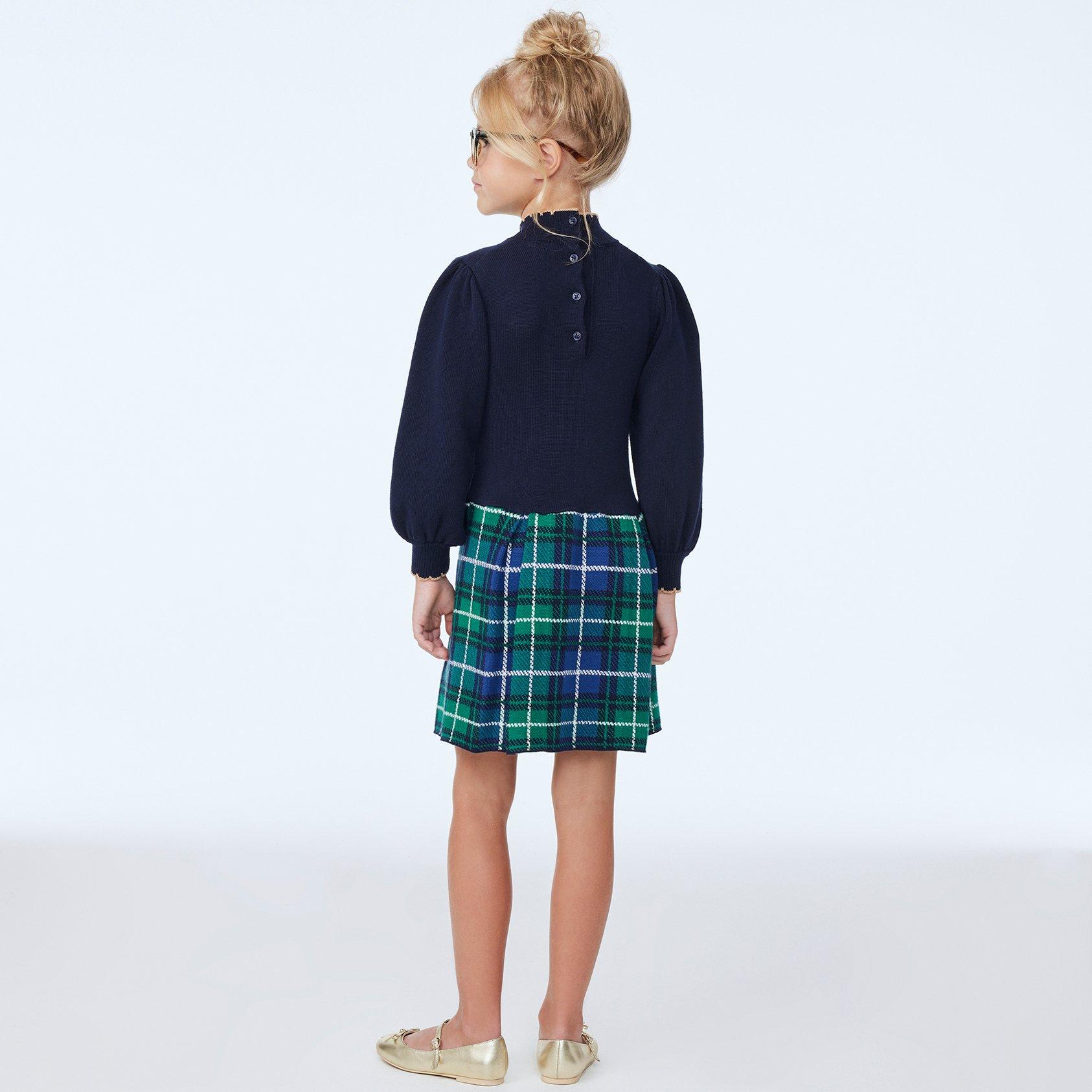Girl Dark Marine The Tartan Sweater Dress by Janie and Jack