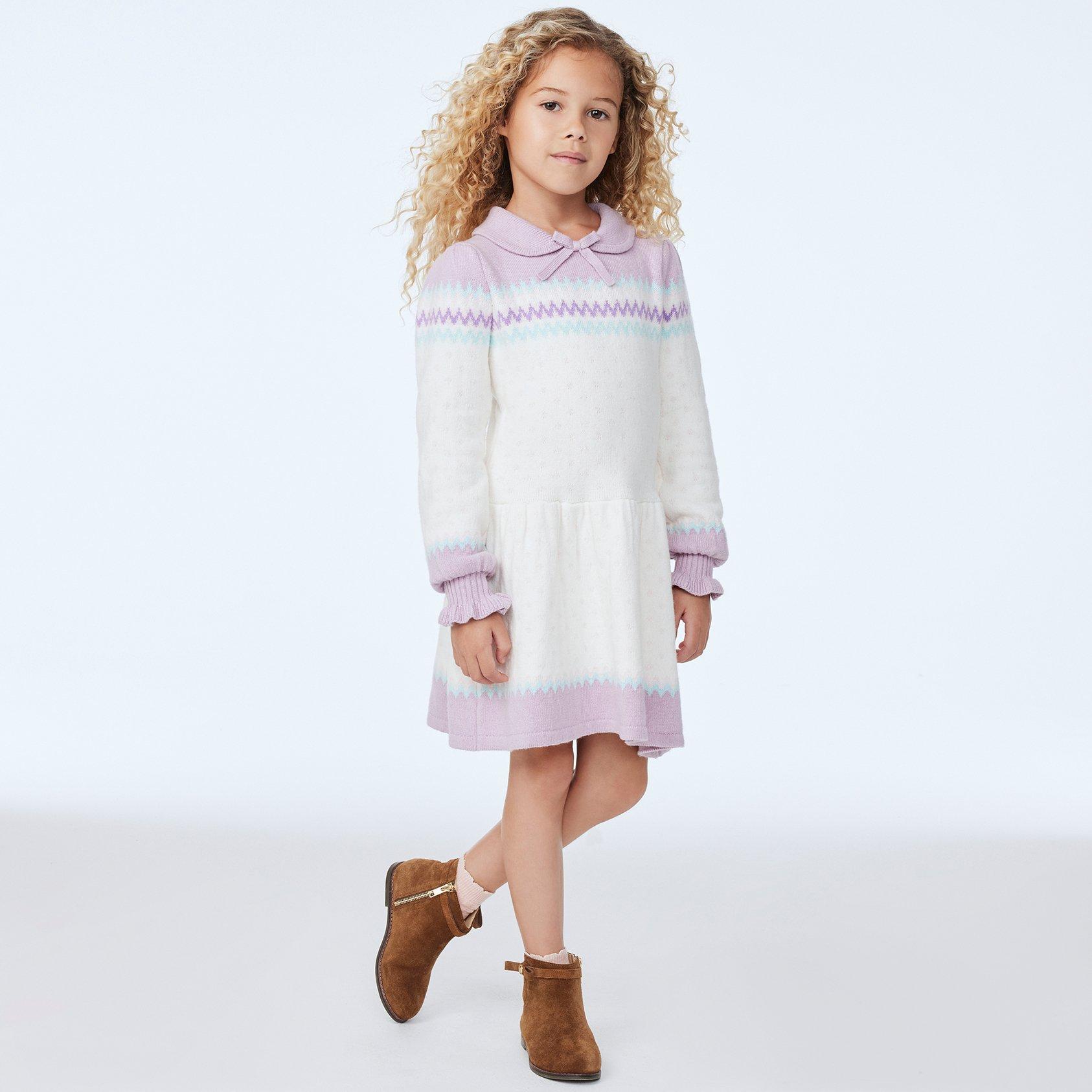 Girls Fair Isle Sweater Dress, Dresses