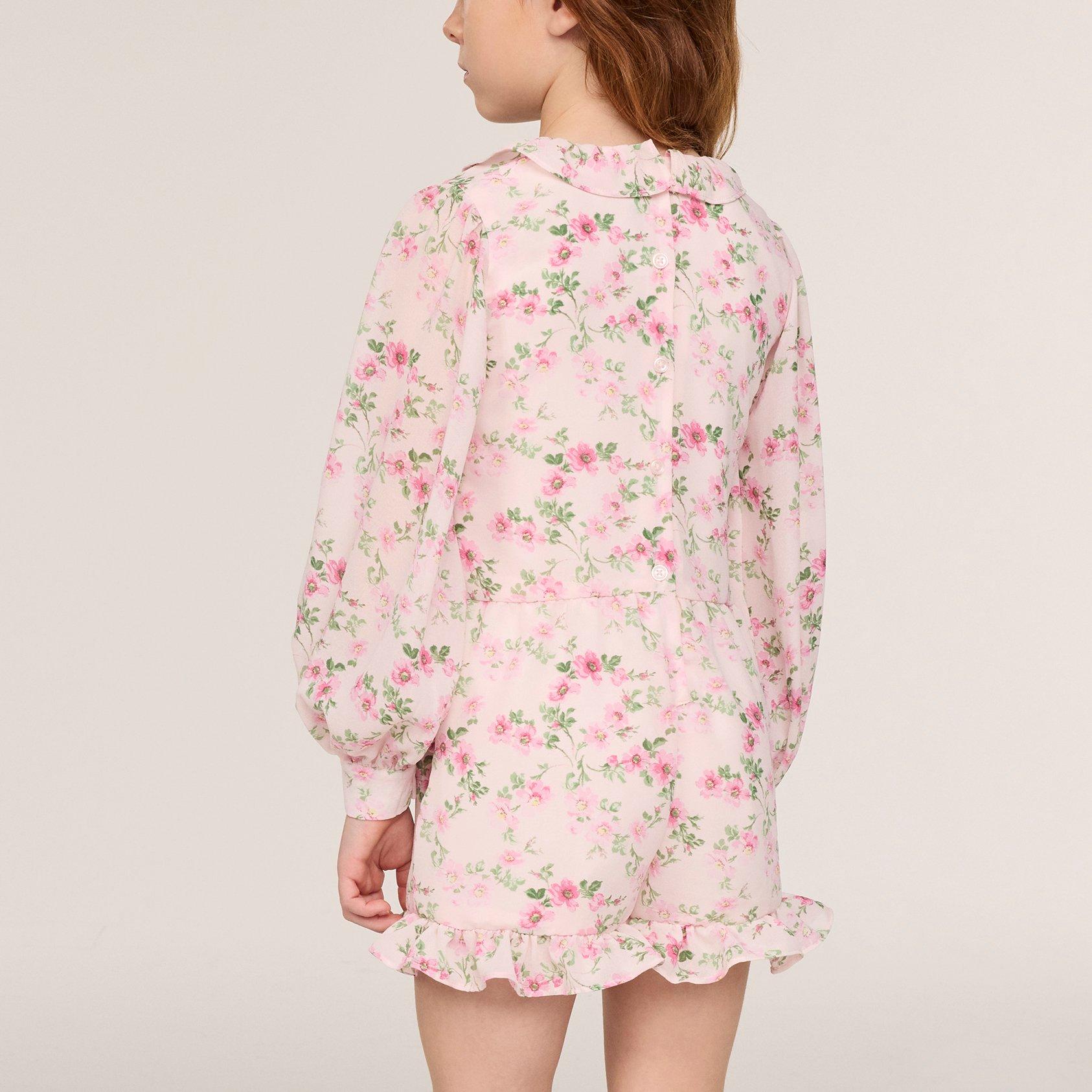 Floral Ruffle Chiffon Romper image number 3