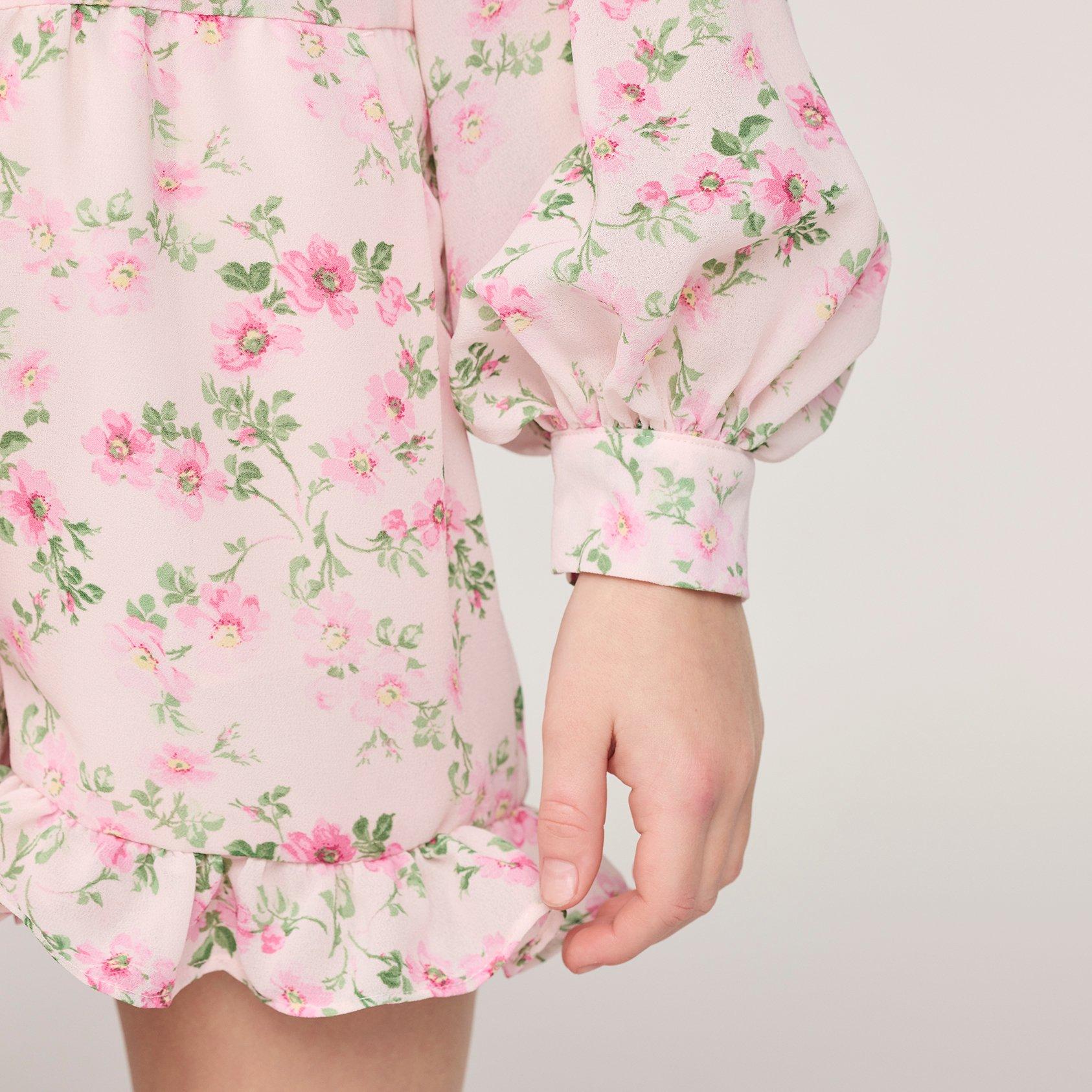Floral Ruffle Chiffon Romper image number 5