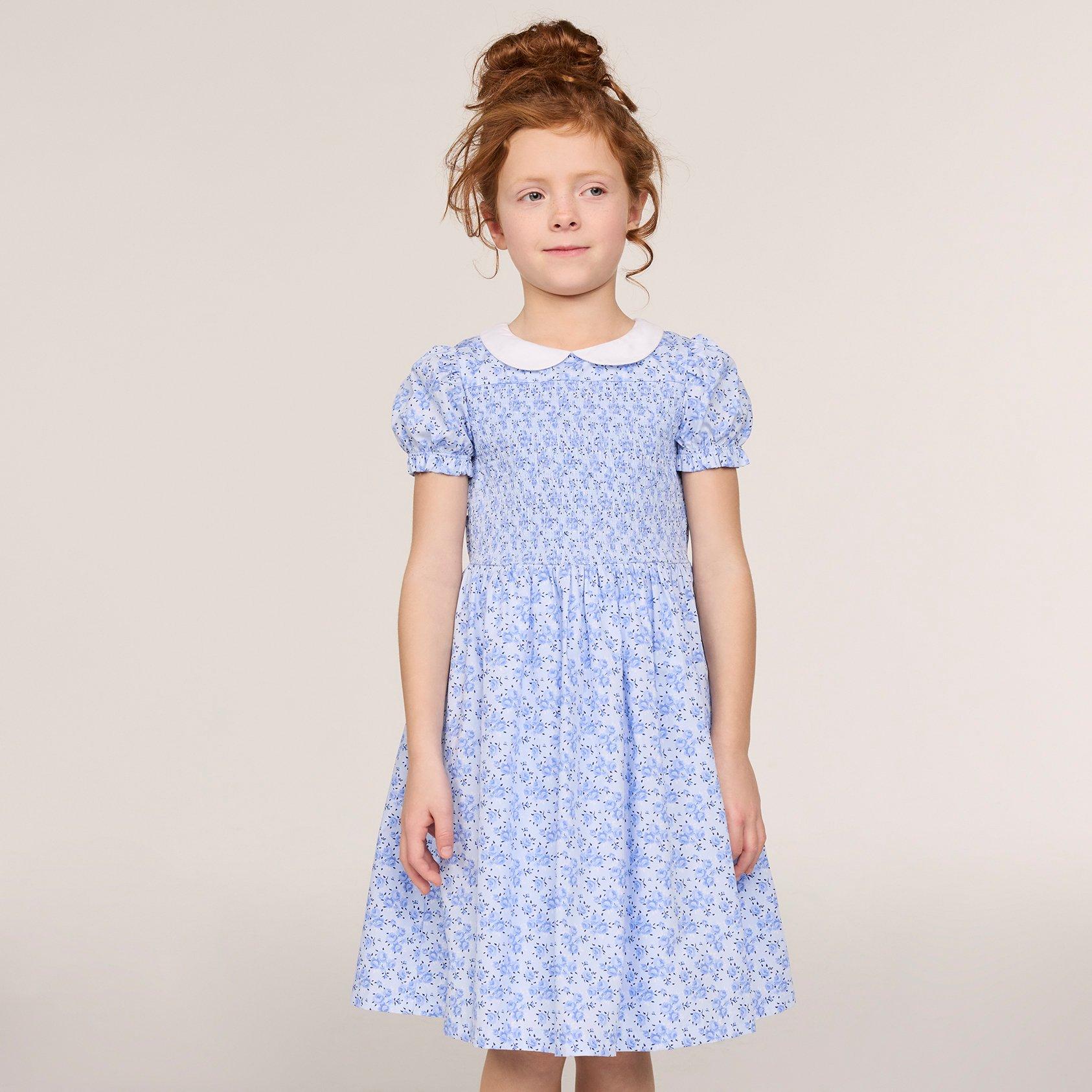 Girl Peek A Blue Floral The Charlotte Floral Smocked Dress by Janie and Jack