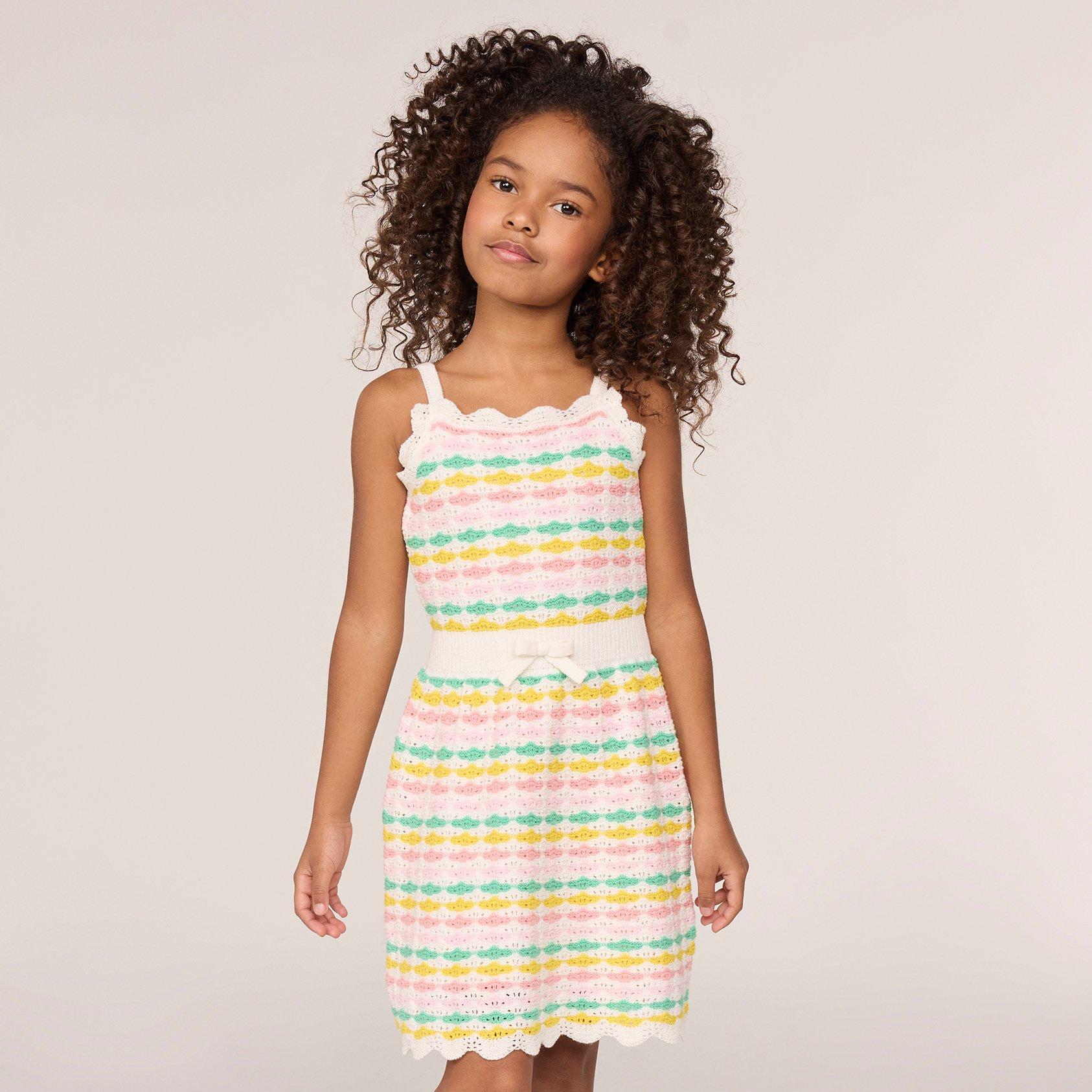 Girls striped dress discount