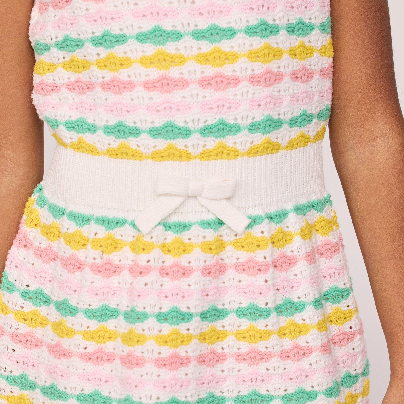 Girl White Stripe The Crochet Away Dress by Janie and Jack