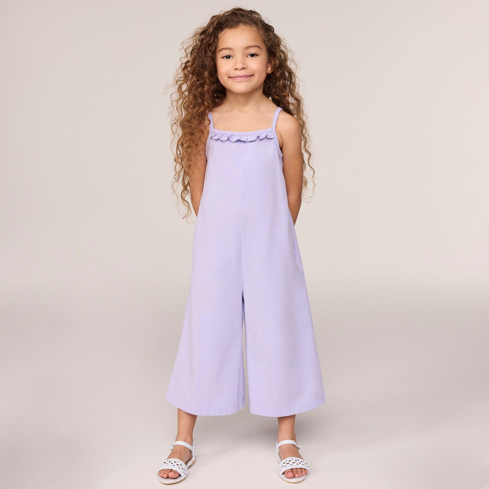 Girl Sugared Violet Wide Leg Cropped Jumpsuit by Janie and Jack