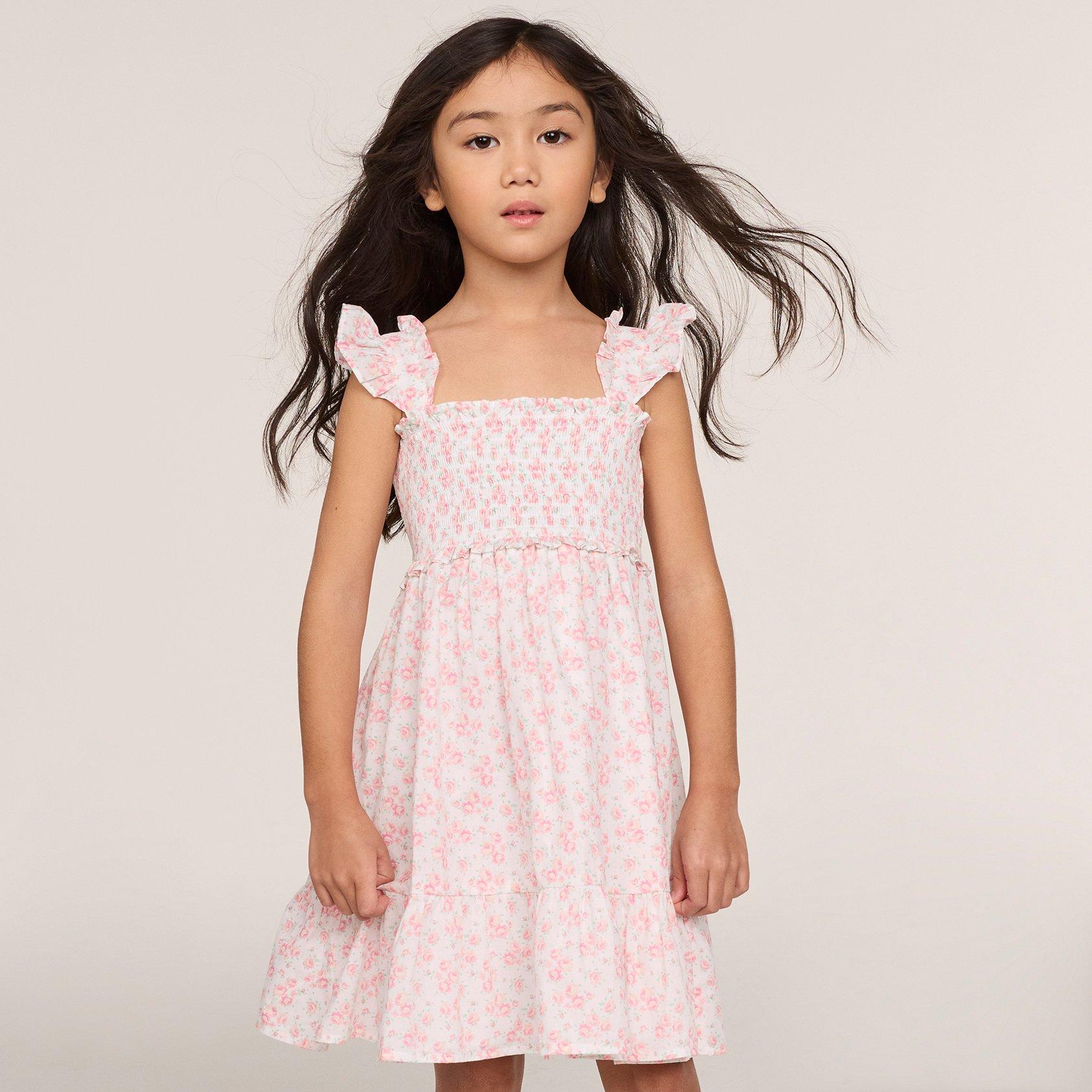 Girl Petal Pink Floral The Emily Floral Smocked Sundress by Janie and Jack