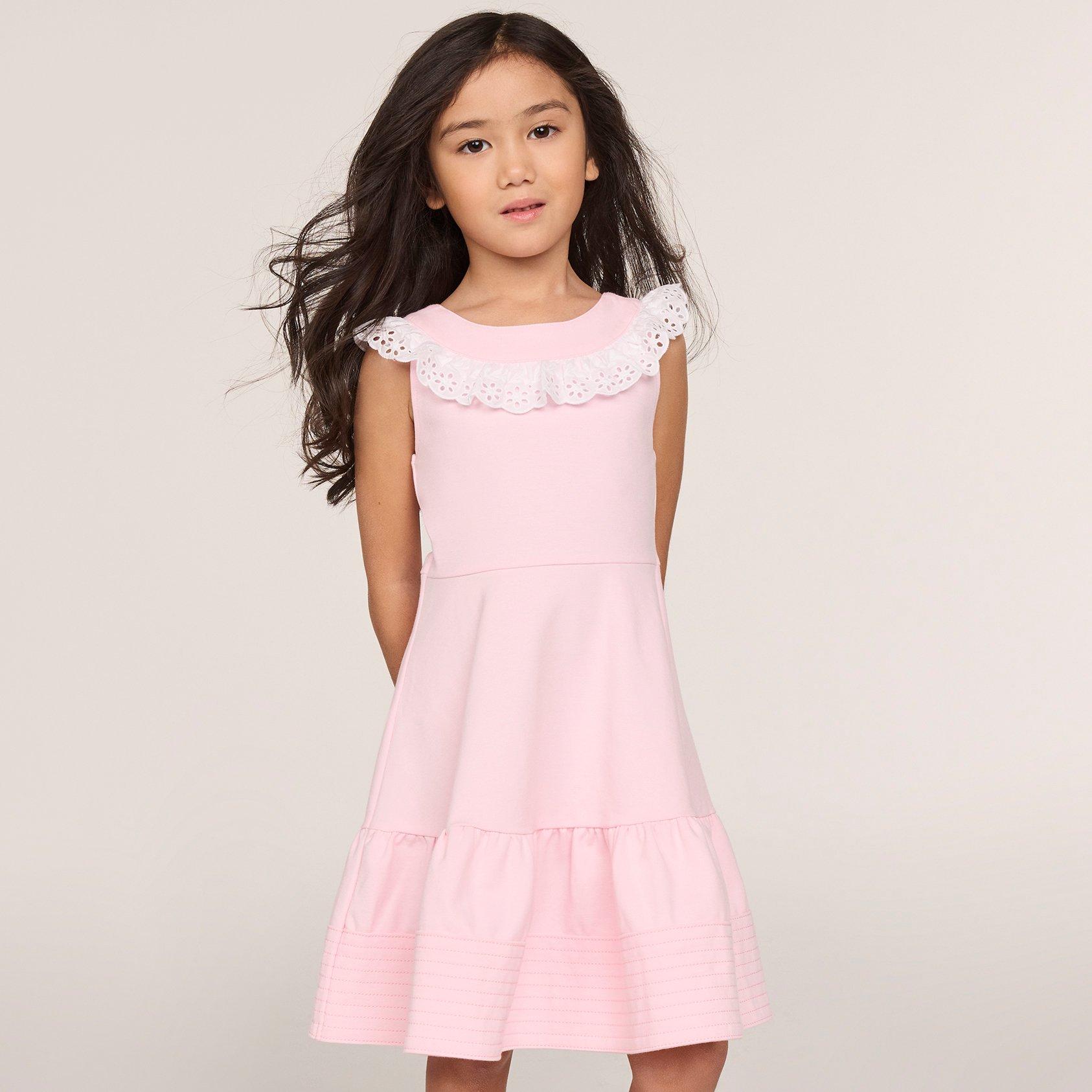 Eyelet Ruffle Ponte Dress image number 0