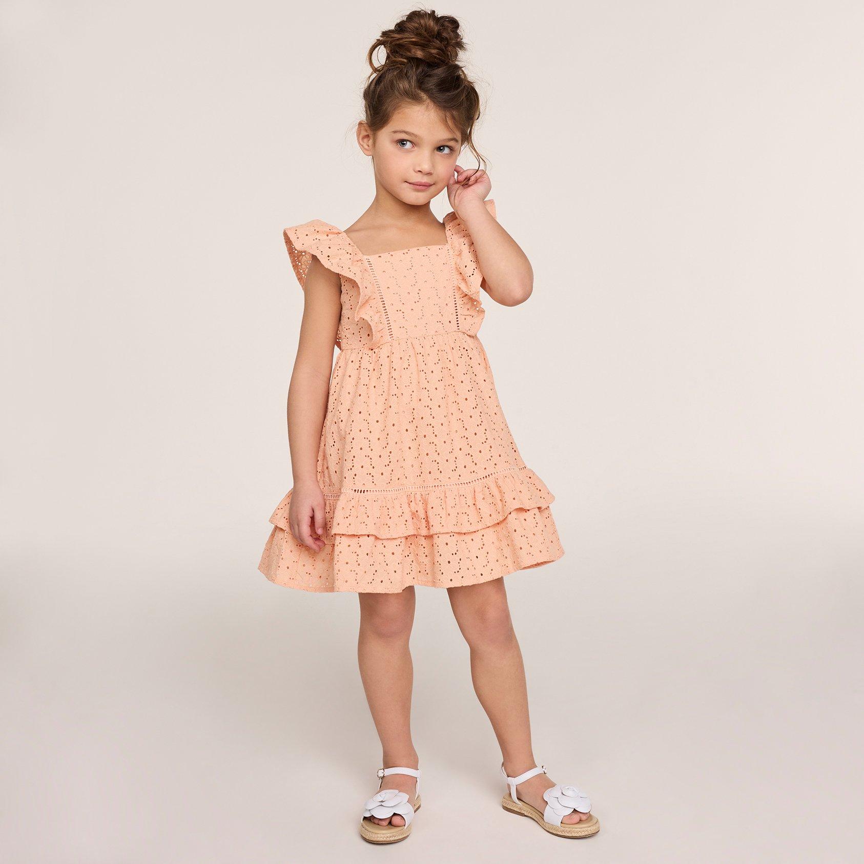 Peach dress kids cheap
