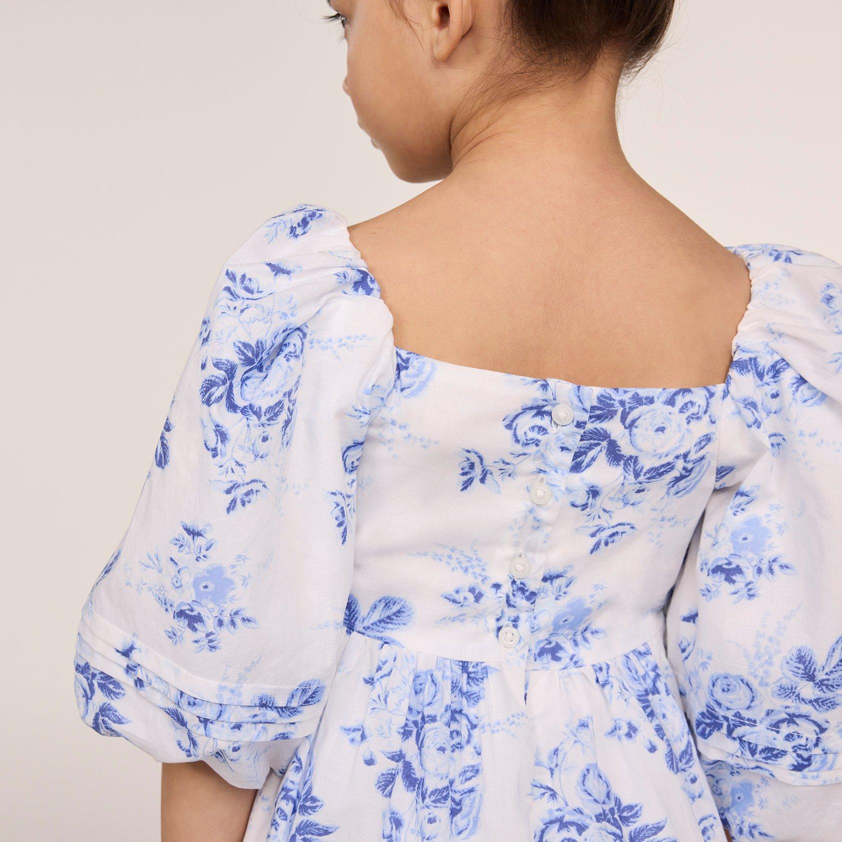 The Natalie Floral Smocked Bubble Sleeve Dress image number 1