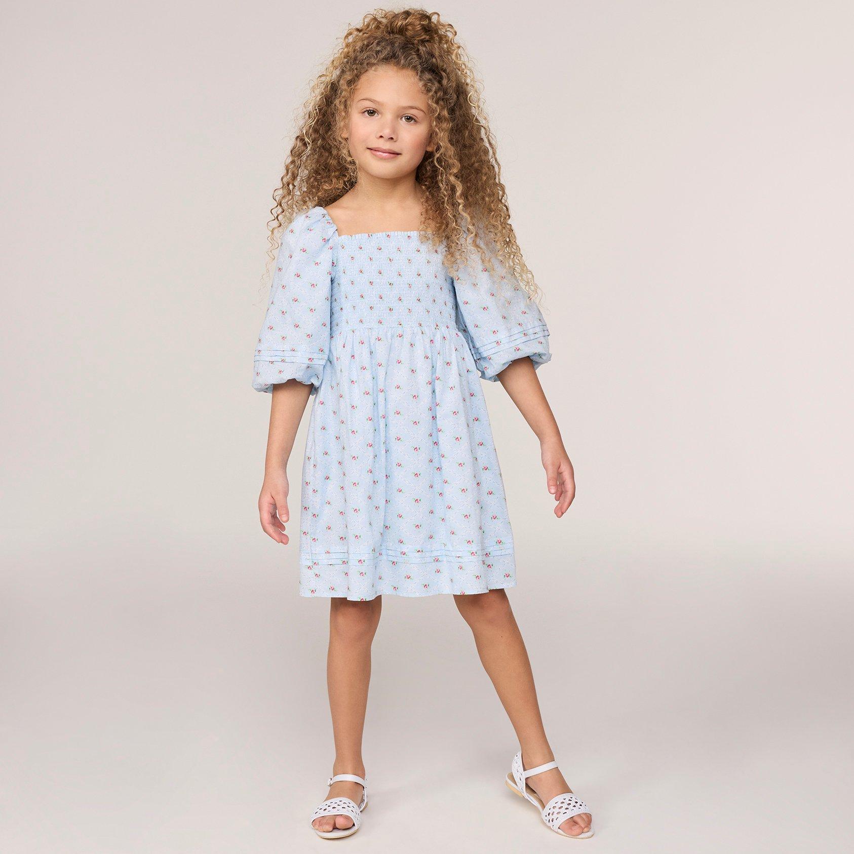 The Natalie Floral Smocked Bubble Sleeve Dress image number 7