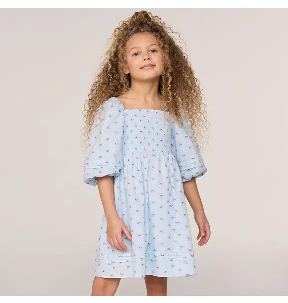 The Natalie Floral Smocked Bubble Sleeve Dress