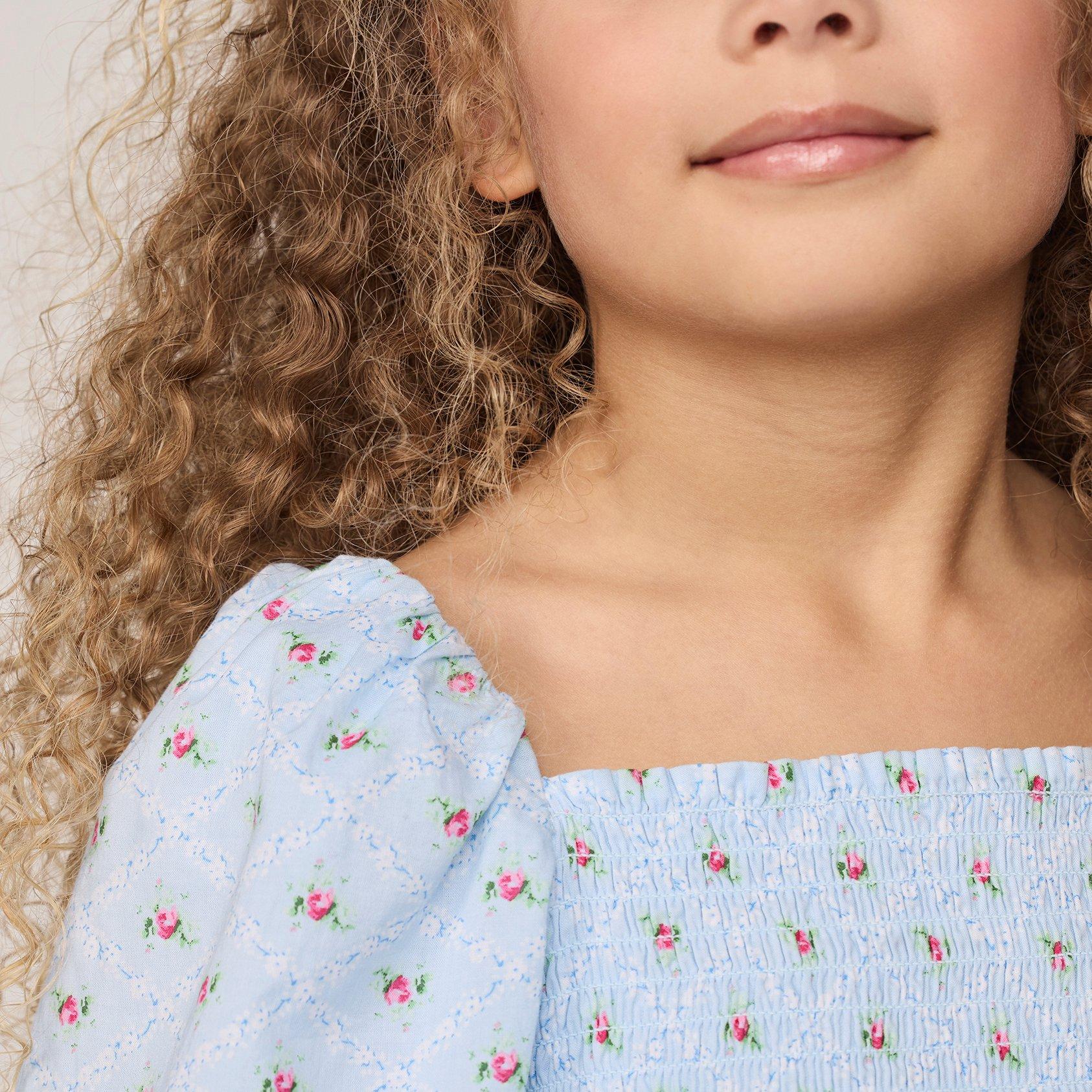The Natalie Floral Smocked Bubble Sleeve Dress image number 1