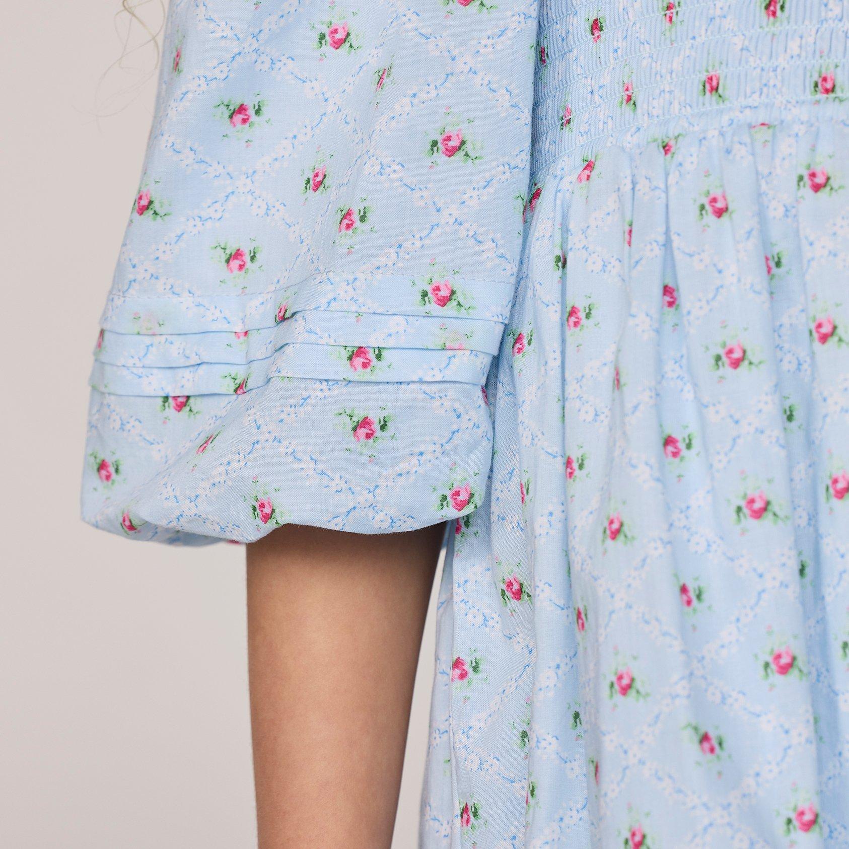 The Natalie Floral Smocked Bubble Sleeve Dress image number 5