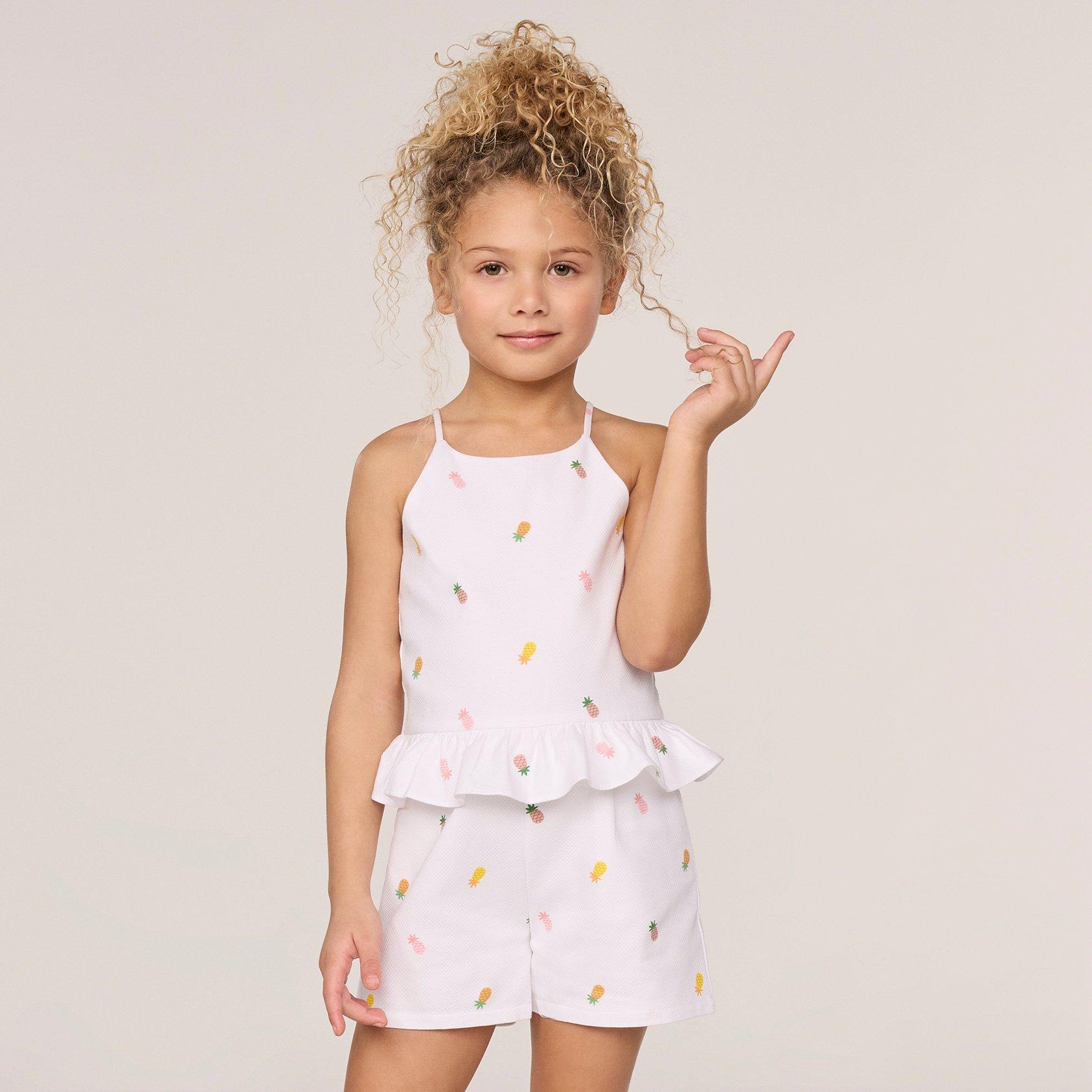 Girl White Pineapple The Fresh Pineapple Romper by Janie and Jack