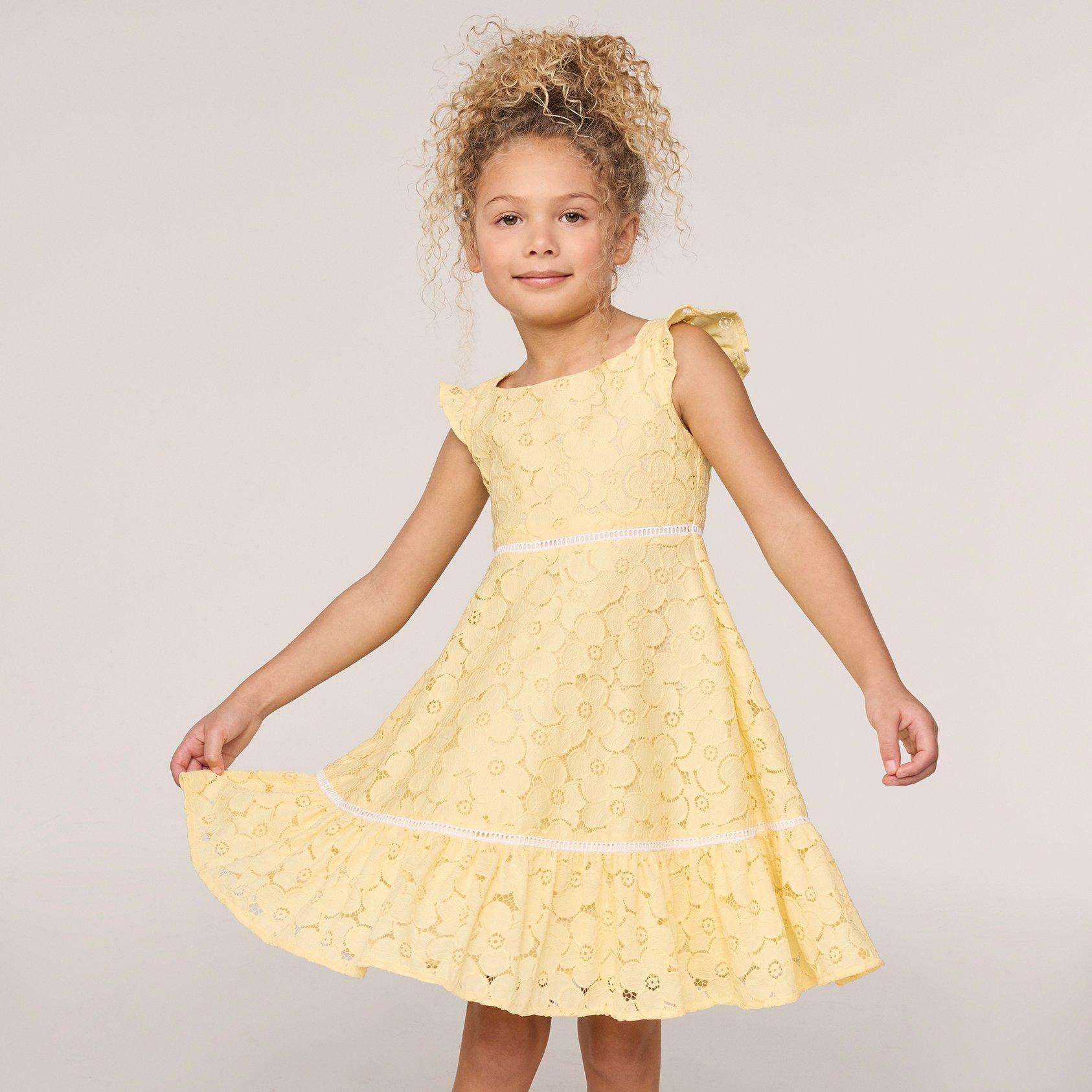 Cute Janie and Jack Dress Baby Girl 12 18 months Gold Light Yellow A line  Lined