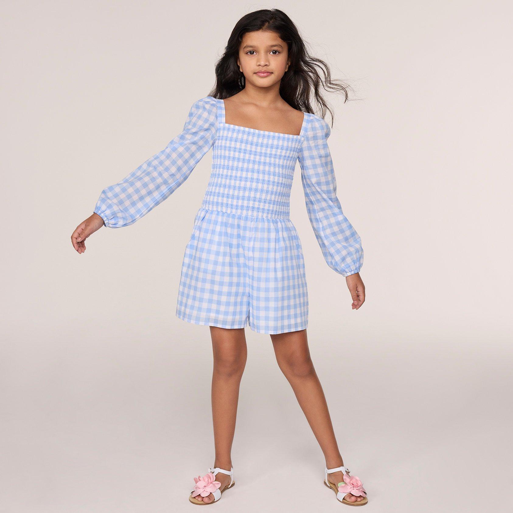 The Emma Gingham Smocked Romper image number 8