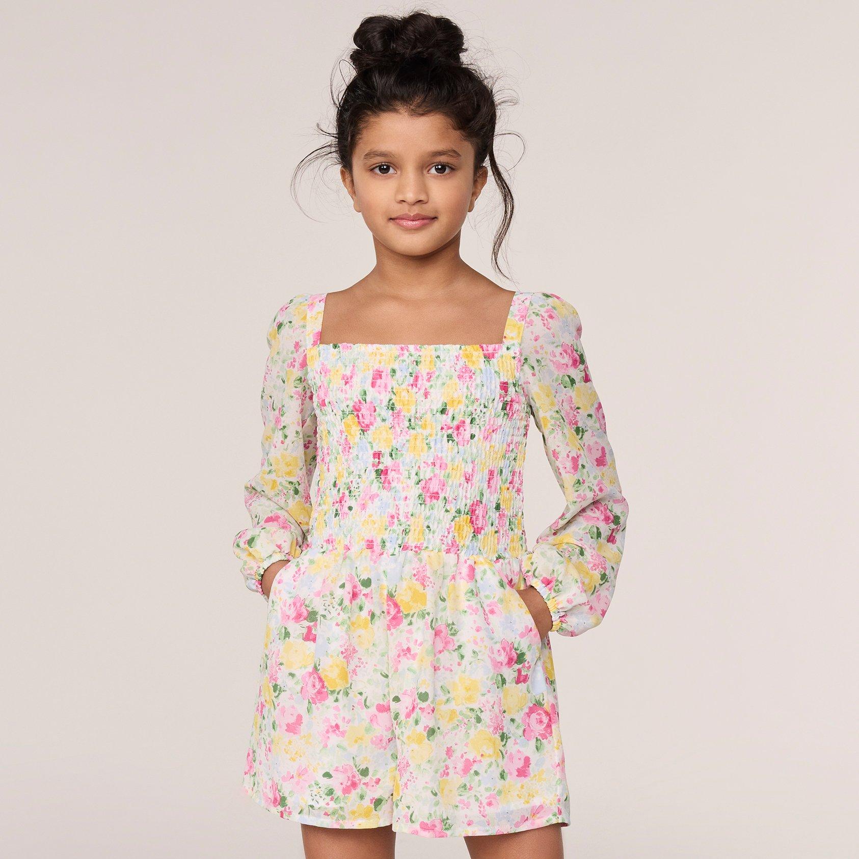The Emma Floral Smocked Chiffon Romper image number 0