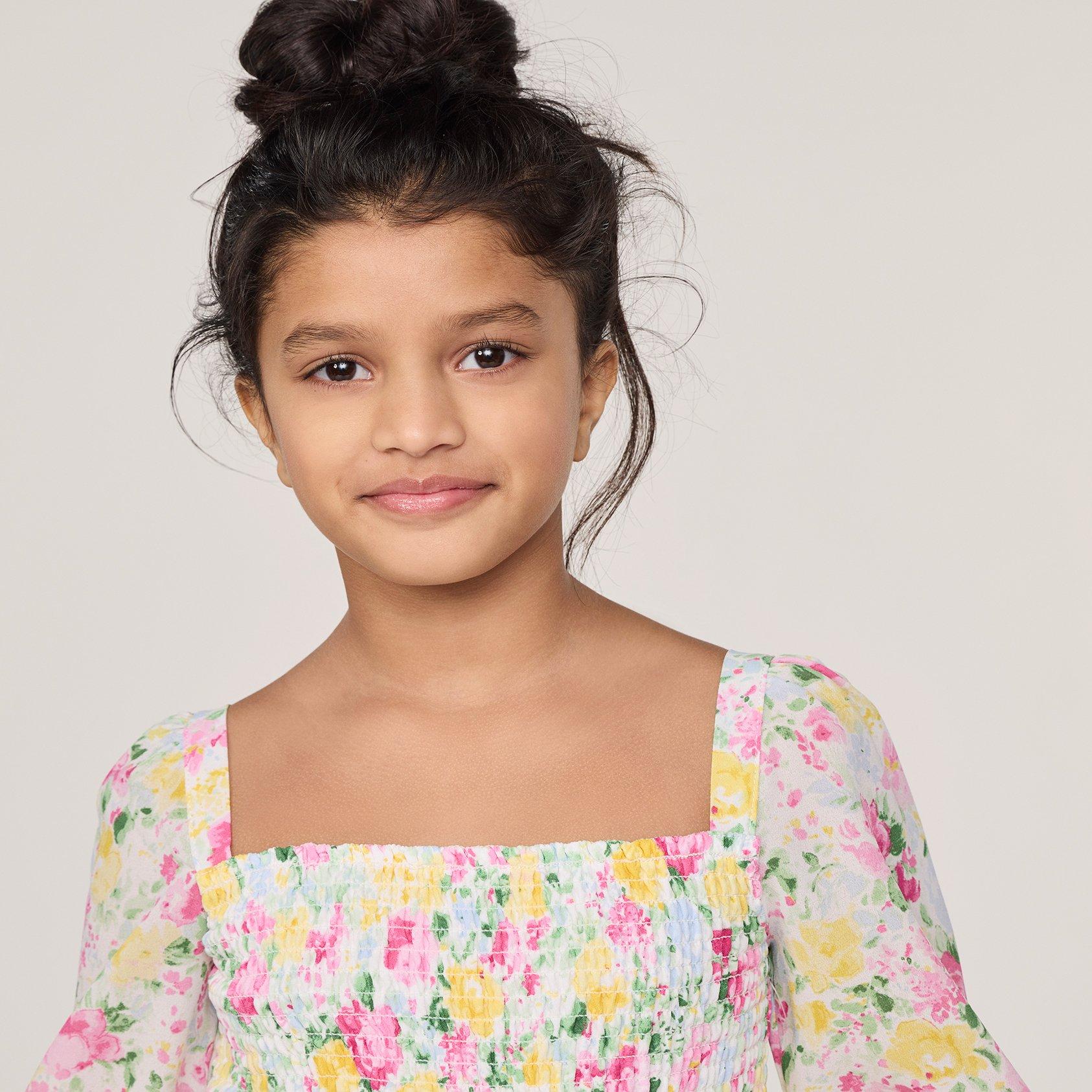 The Emma Floral Smocked Chiffon Romper image number 5
