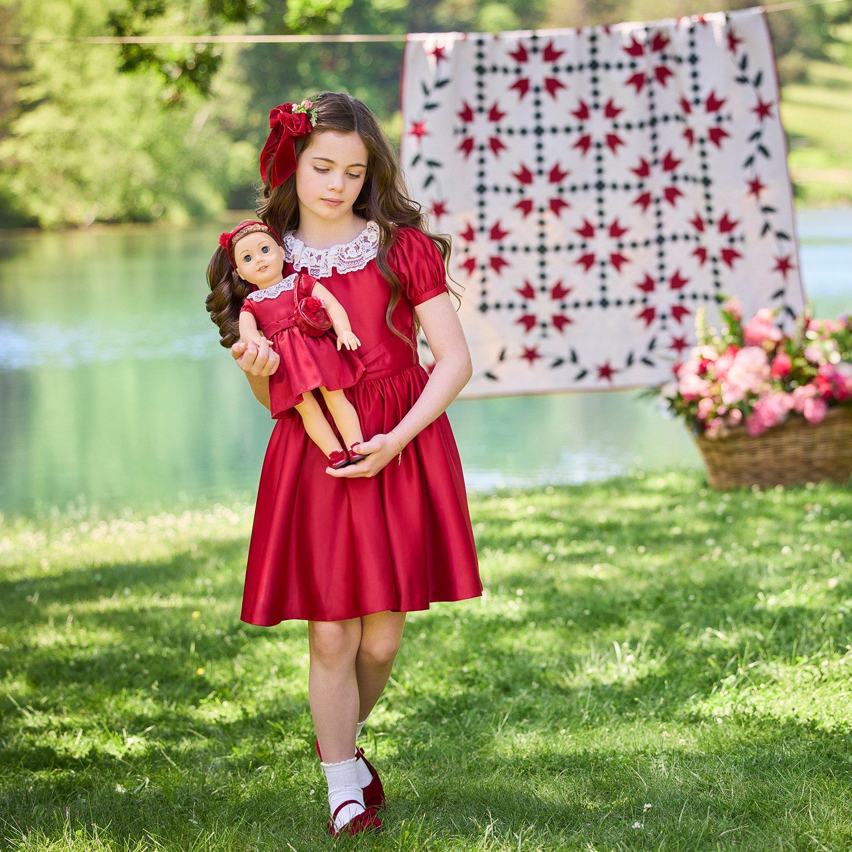 American Girl x Janie and Jack Holly Red Party Dress