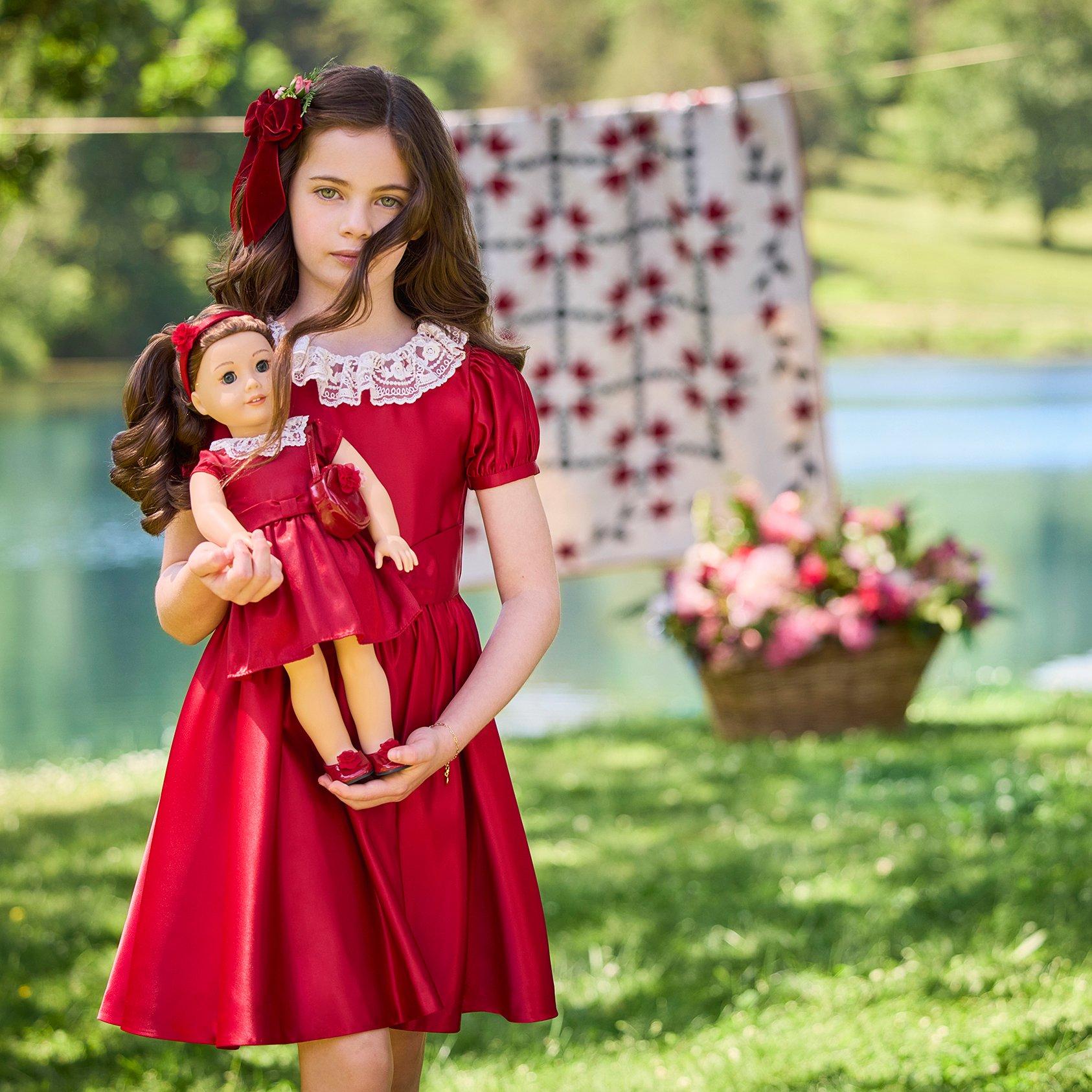 Accessories Holiday Red American Girl x Janie And Jack Holly Red Party Dress For Dolls by Janie and Jack