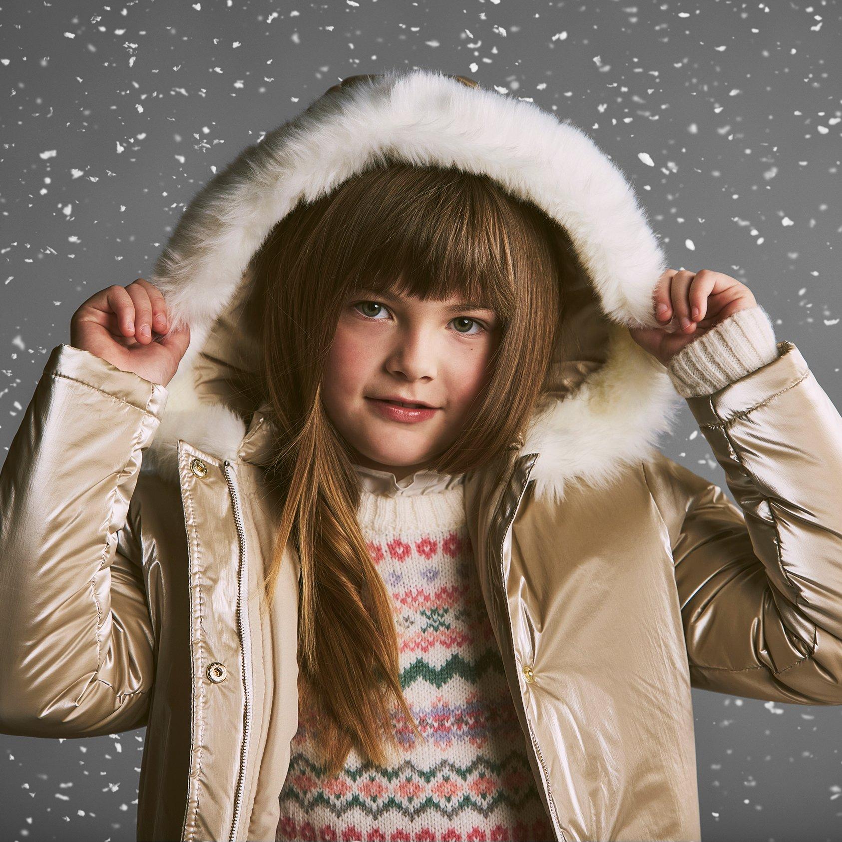 Girl Gold The Metallic Puffer Coat by Janie and Jack