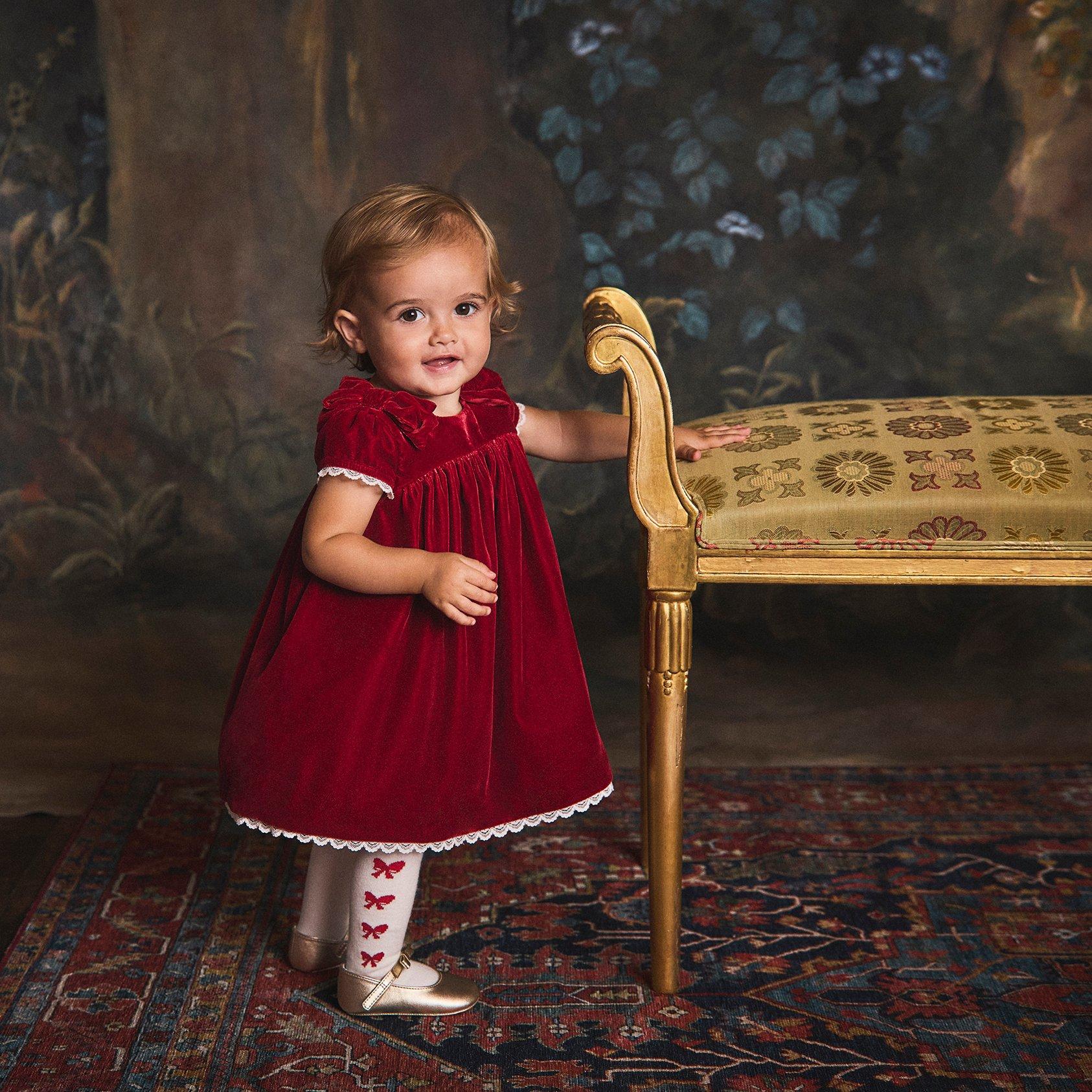 The Holiday Velvet Baby Dress image number 4