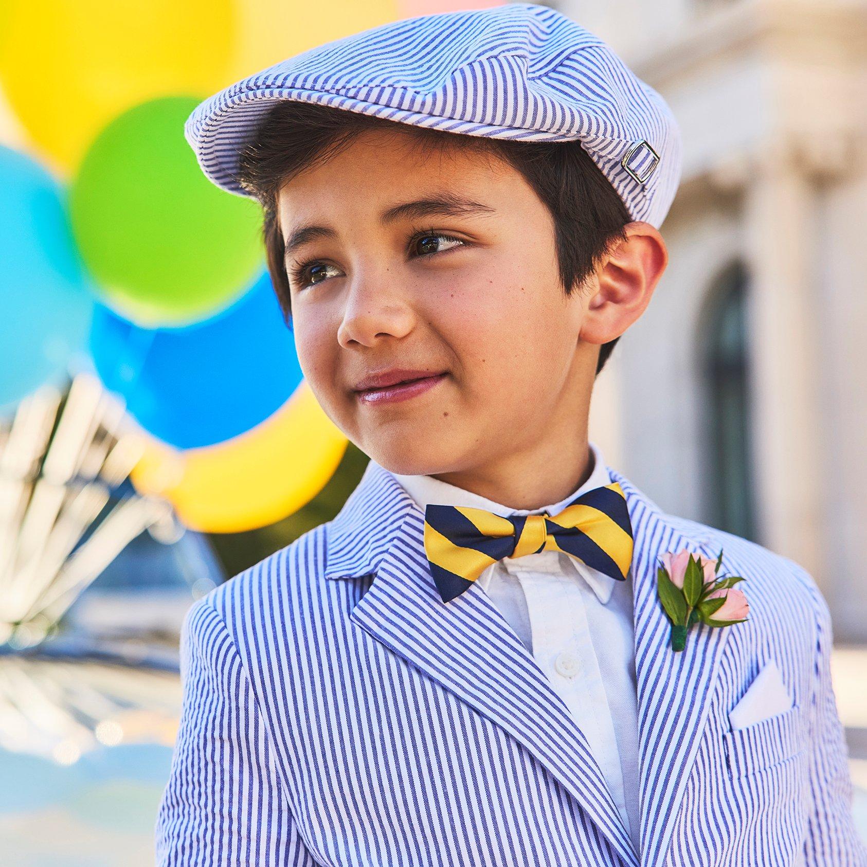 Striped Seersucker Newsboy Cap image number 1