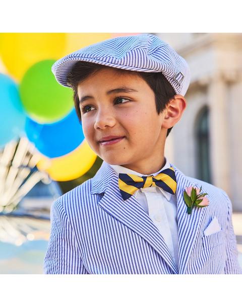Striped Seersucker Newsboy Cap