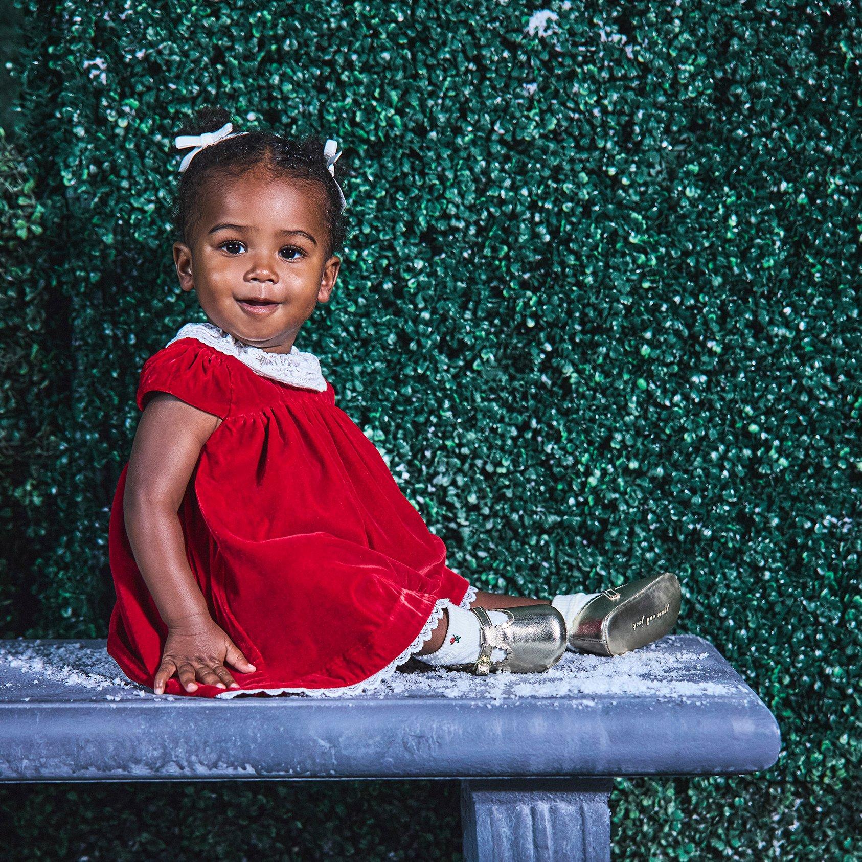 The Velvet Lace Collar Baby Dress image number 1