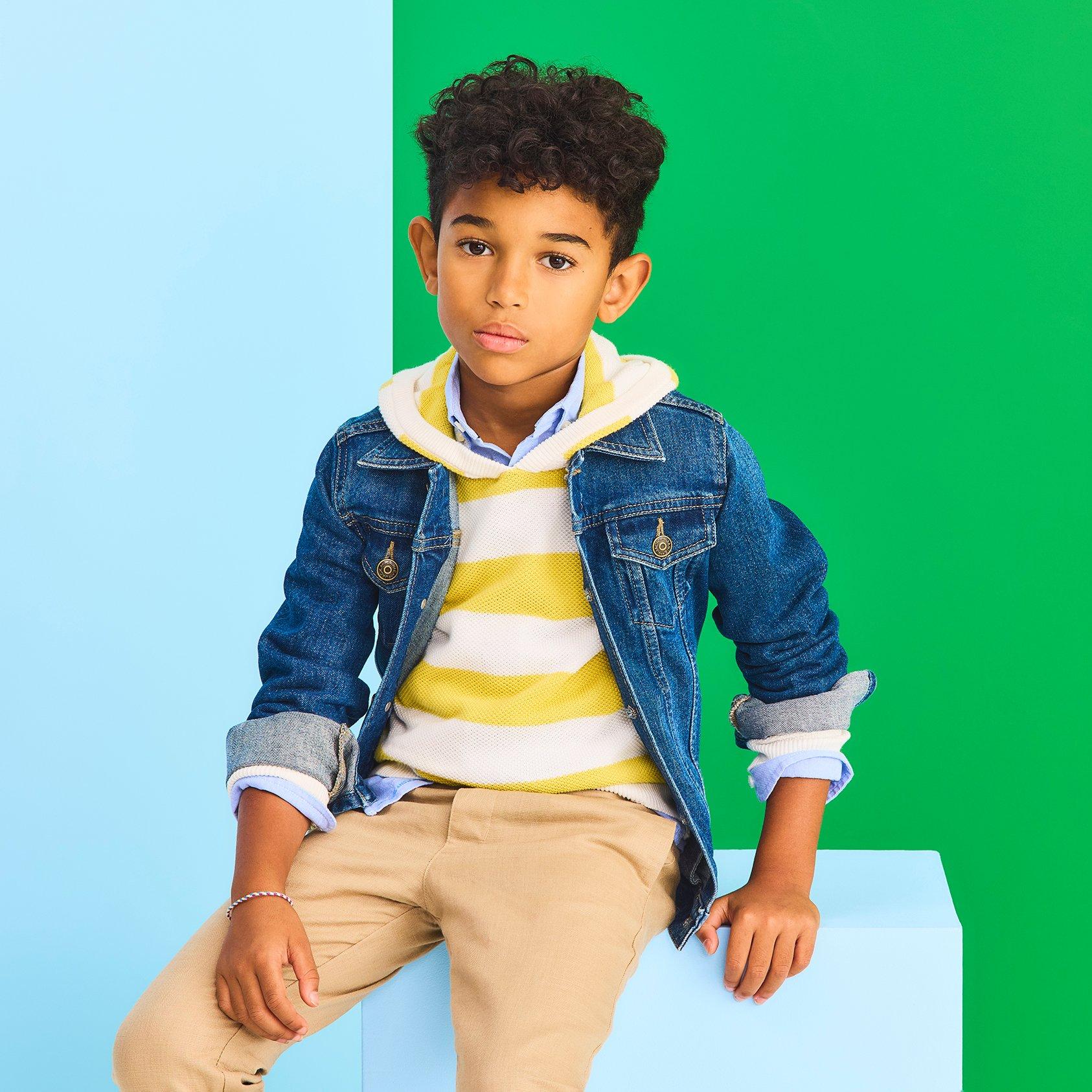 Striped Hooded Sweater image number 1