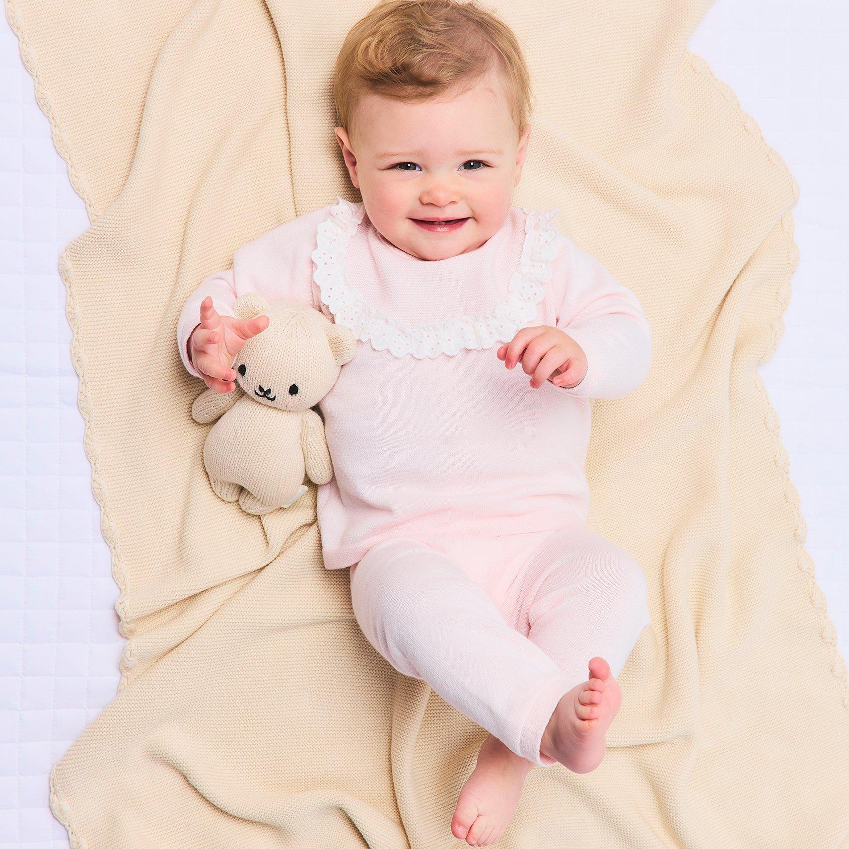 Baby Eyelet Trim Matching Sweater Set image number 3