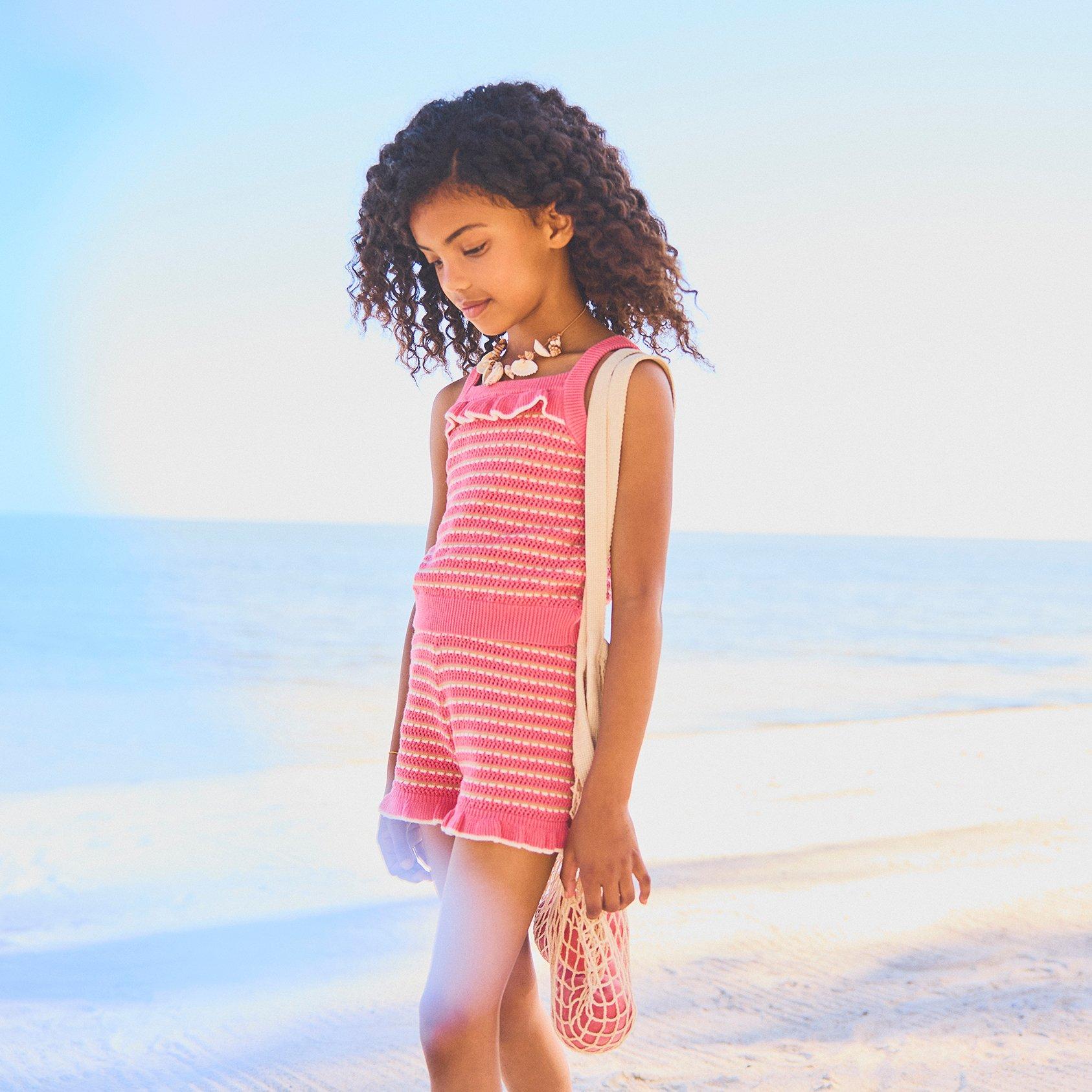 Striped Ruffle Sweater Short image number 1