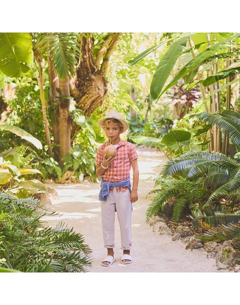 Relaxed Linen-Cotton Cuffed Pant