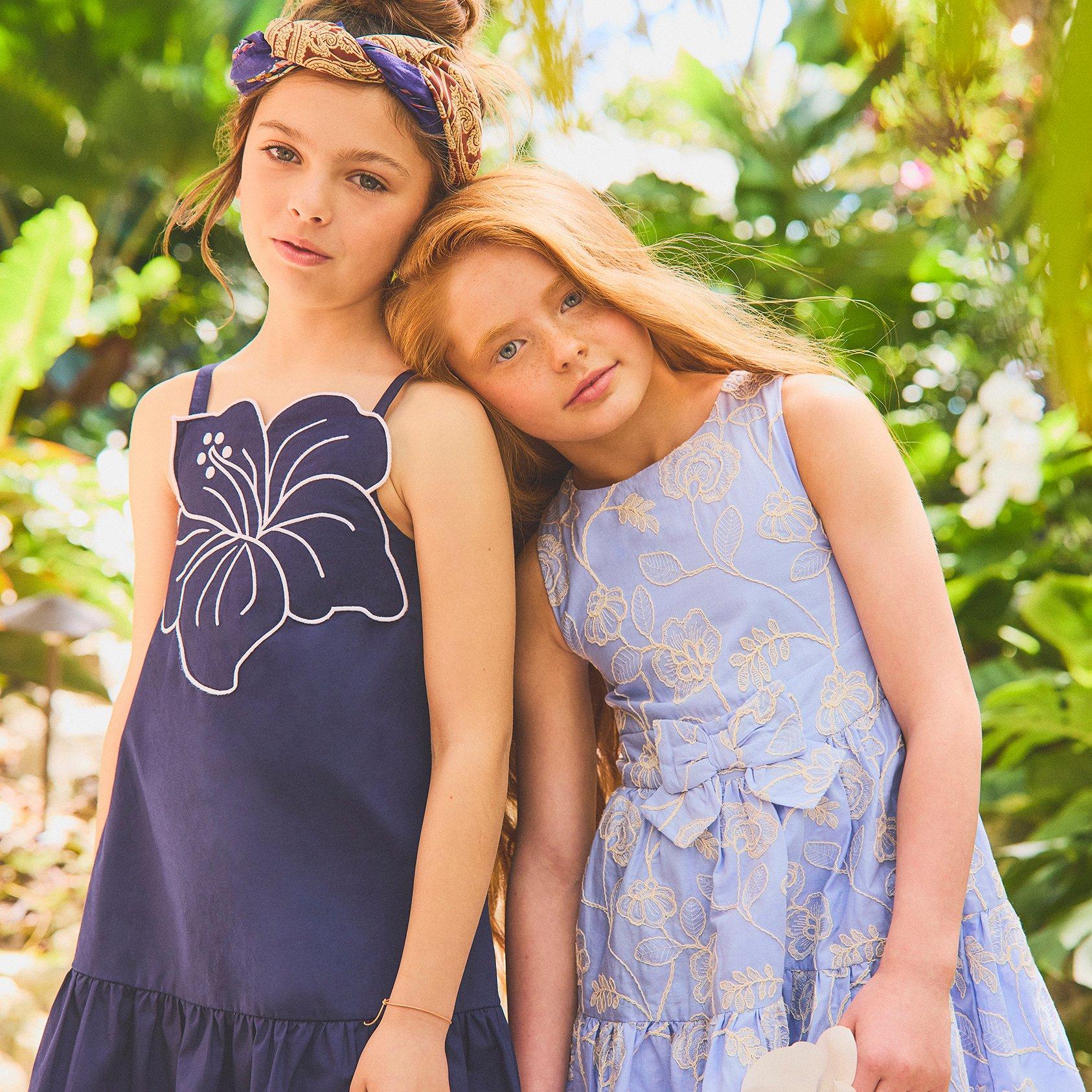 Embroidered Floral Bow Dress image number 2