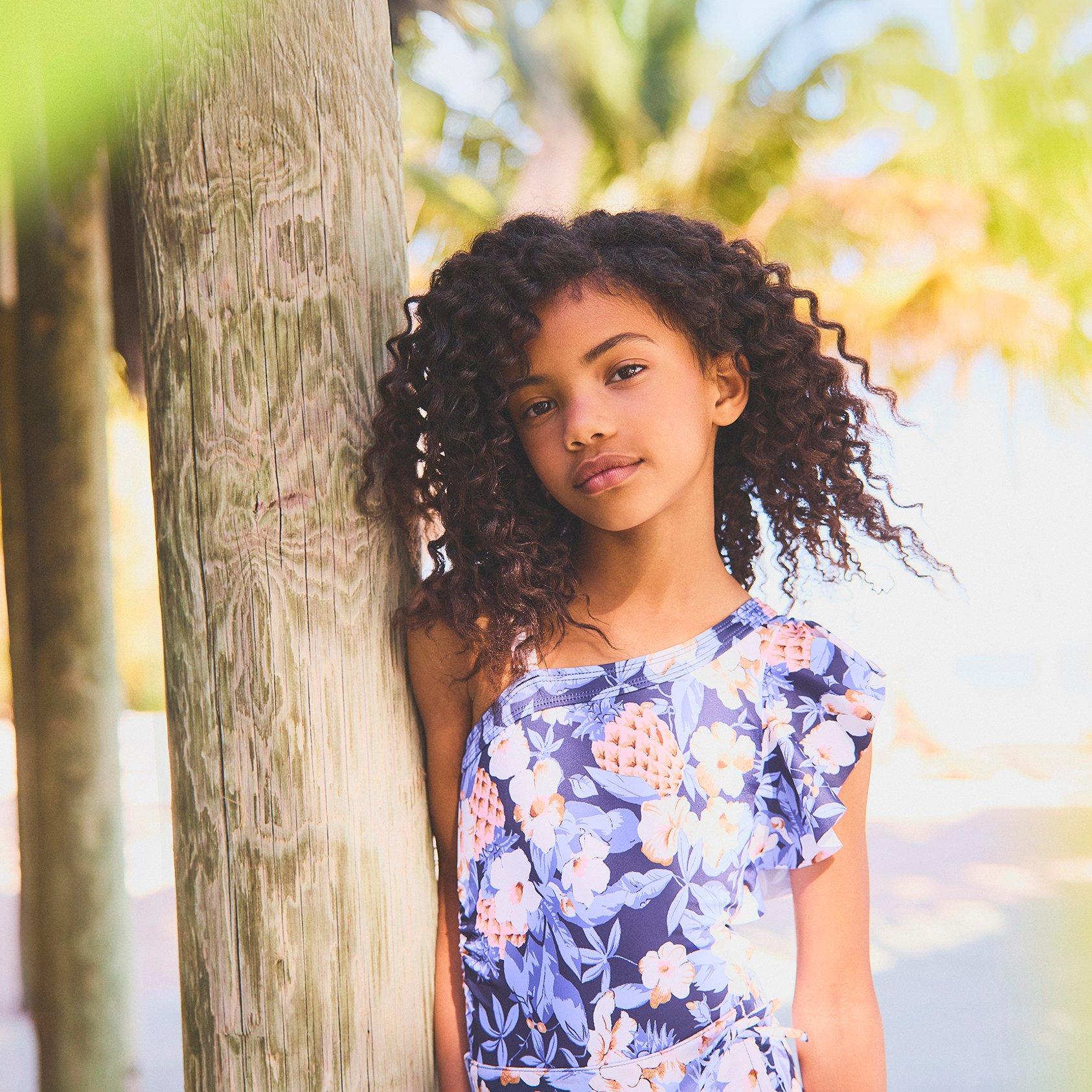 Pineapple Floral Ruffle Swimsuit image number 1