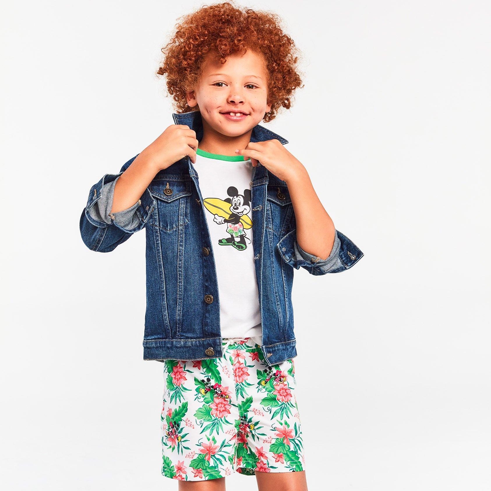 Disney Mickey Mouse Recycled Tropical Swim Trunk image number 1
