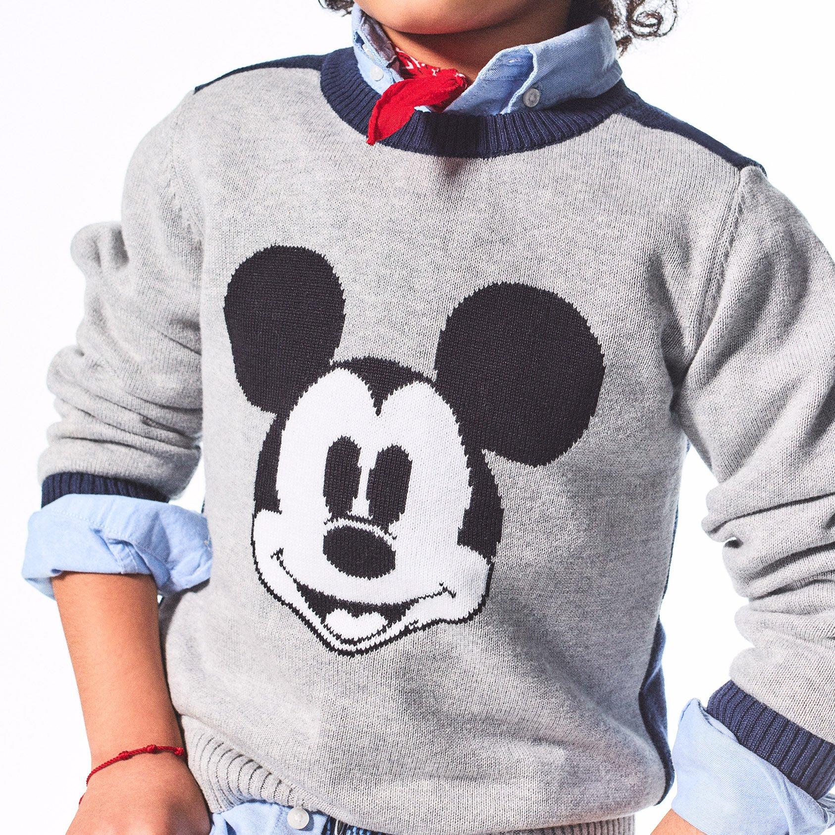 Boy Classic Grey Heather Disney Mickey Mouse Sweater by Janie and Jack