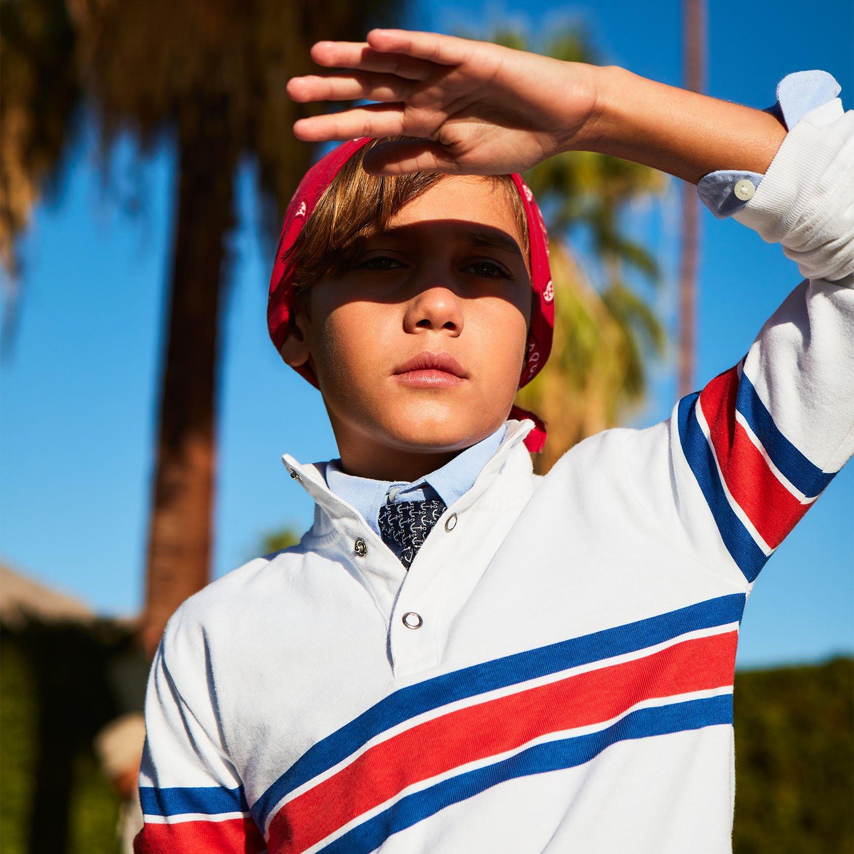 Stripe Jersey Mock Neck Sweatshirt image number 5