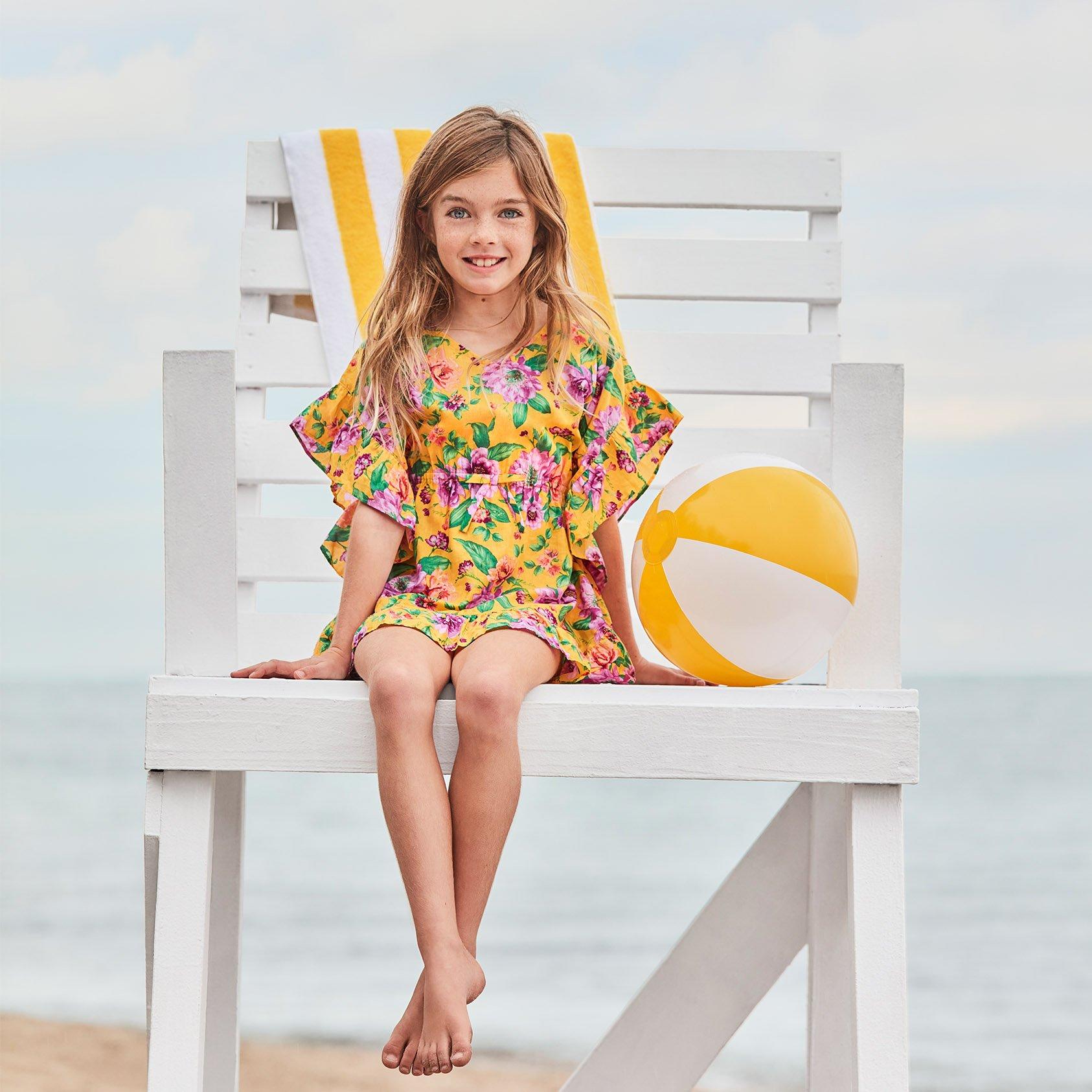 Floral Ruffle Swim Cover-Up image number 1