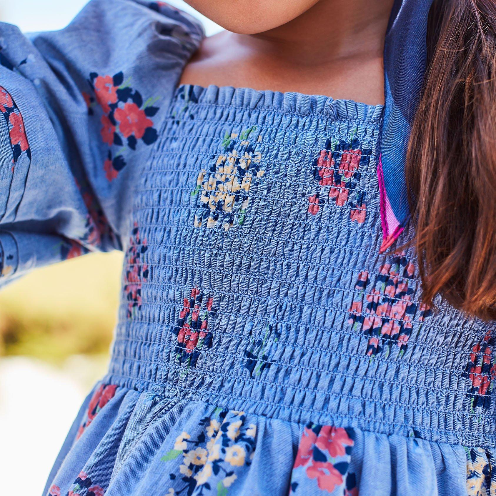 Floral Smocked Bubble Sleeve Dress image number 2