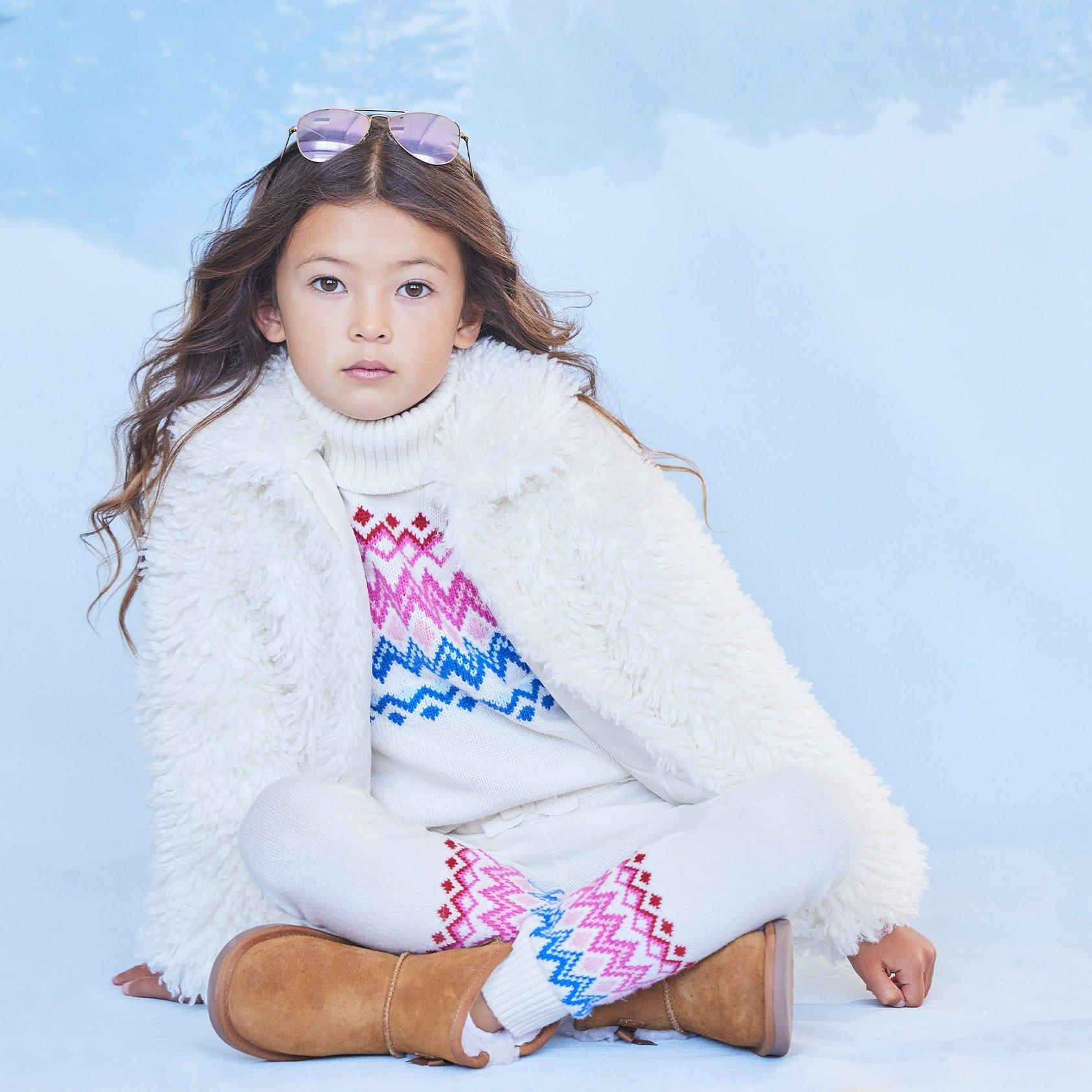 Girls cream faux fur coat shop