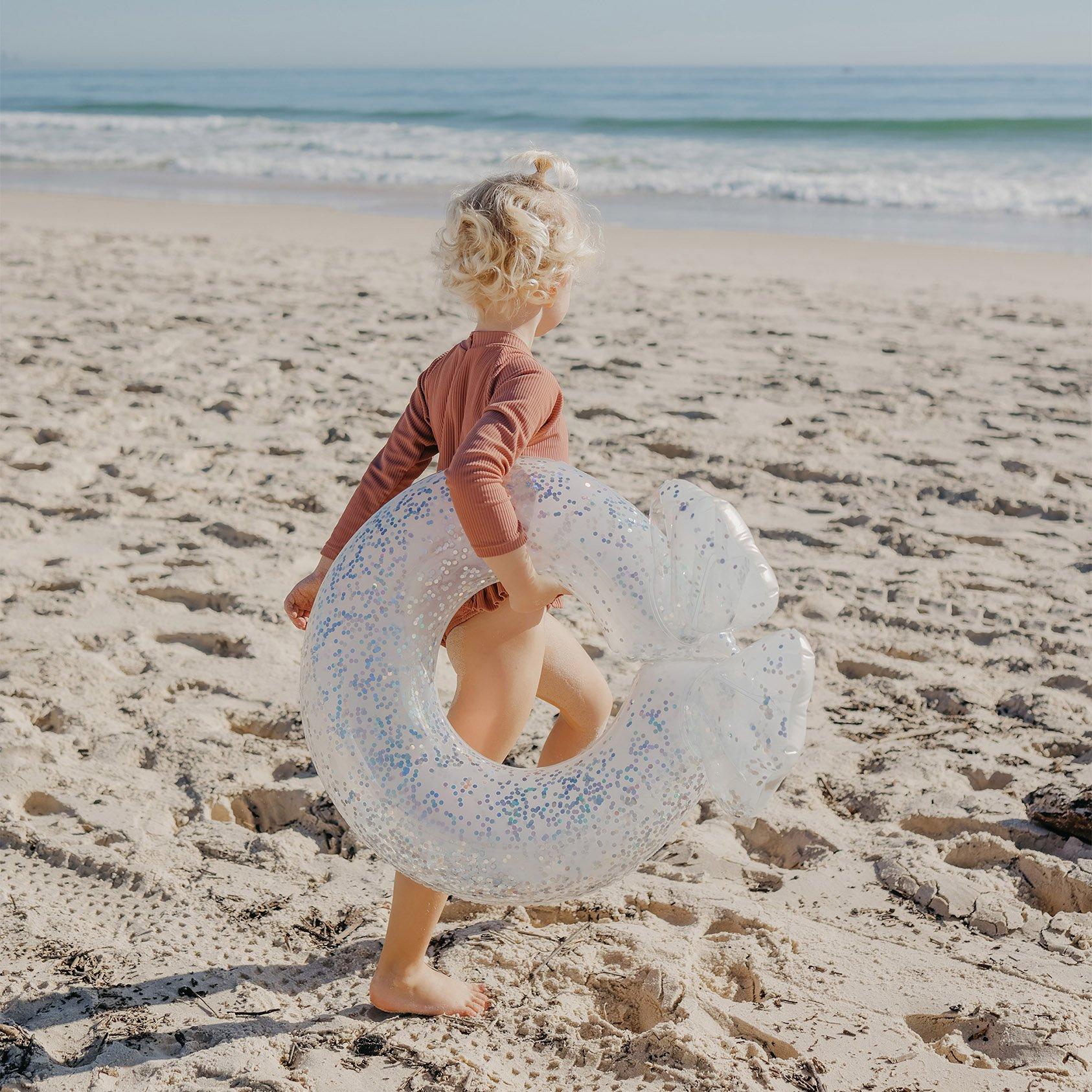 Sunnylife Glitter Shell Ring Floatie image number 1