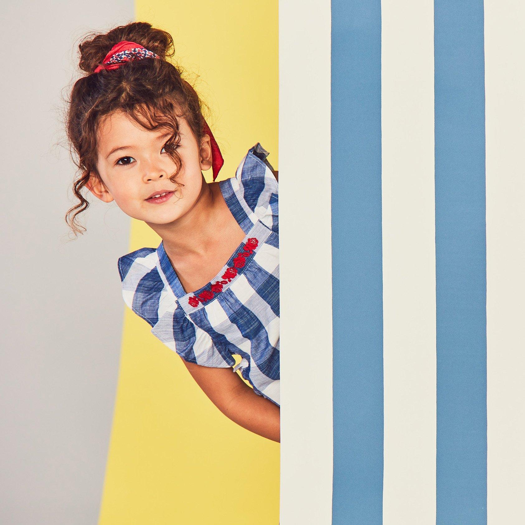 Embroidered Floral Gingham Top image number 5