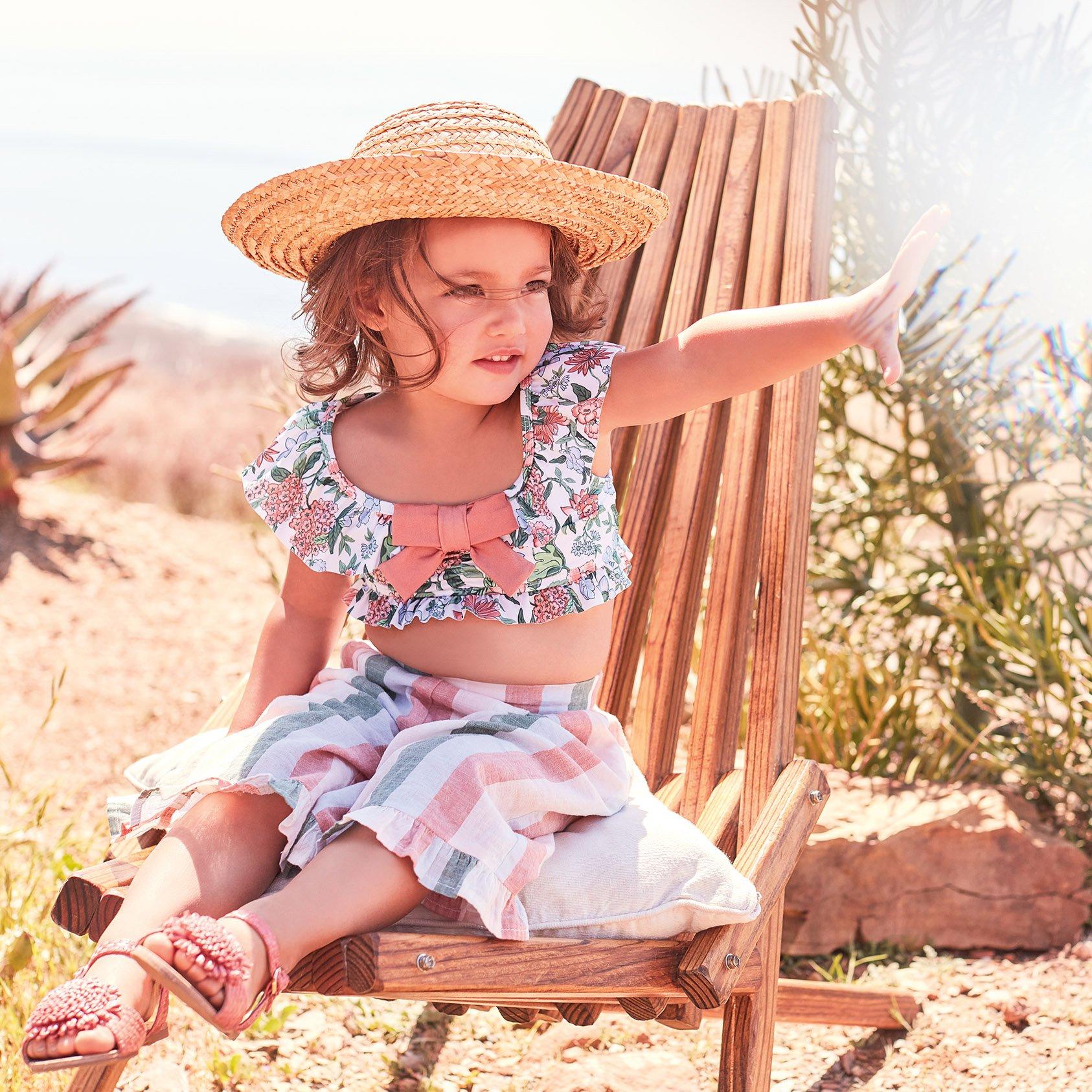 Floral Bow 2-Piece Swimsuit image number 1