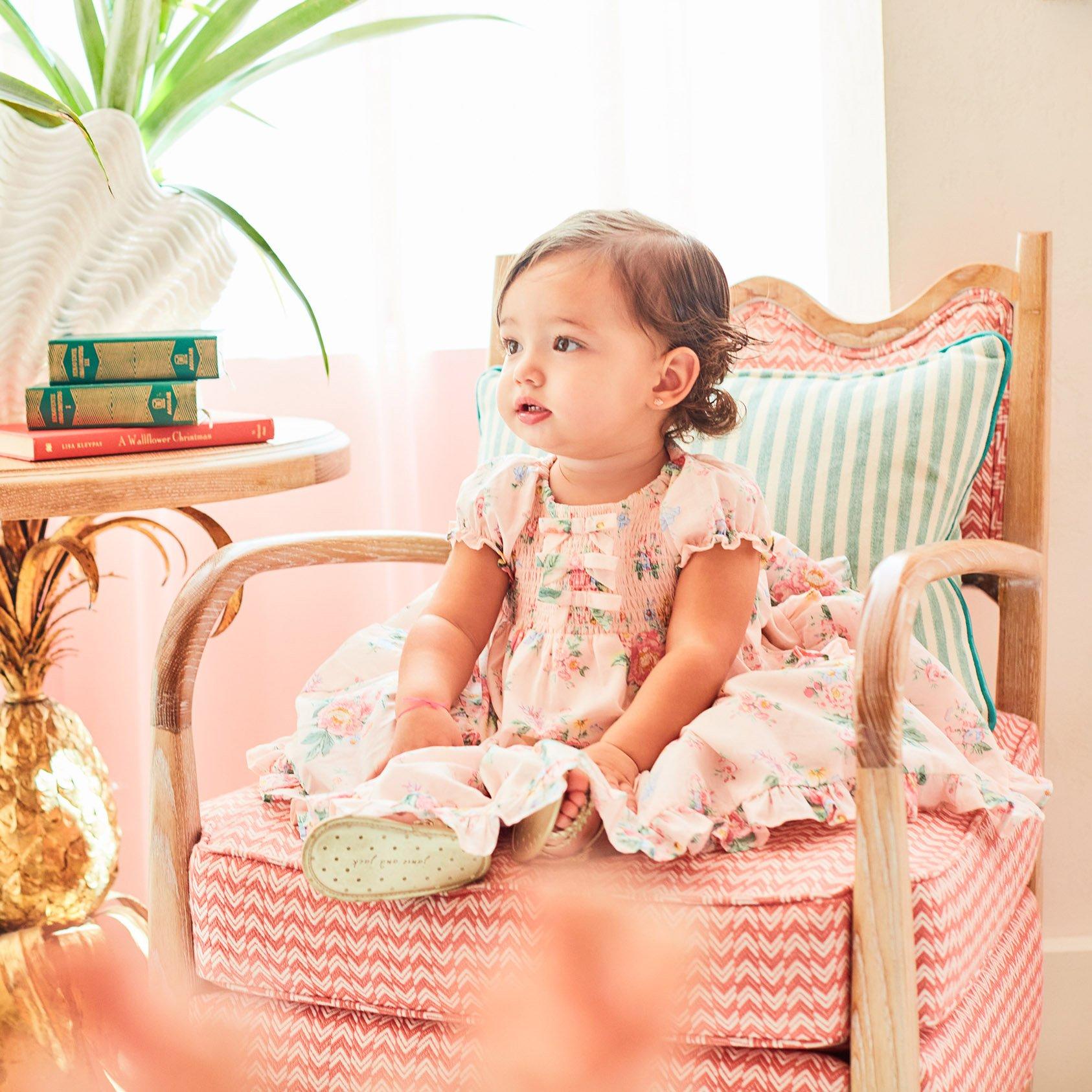 Baby Floral Smocked Puff Sleeve Dress image number 2