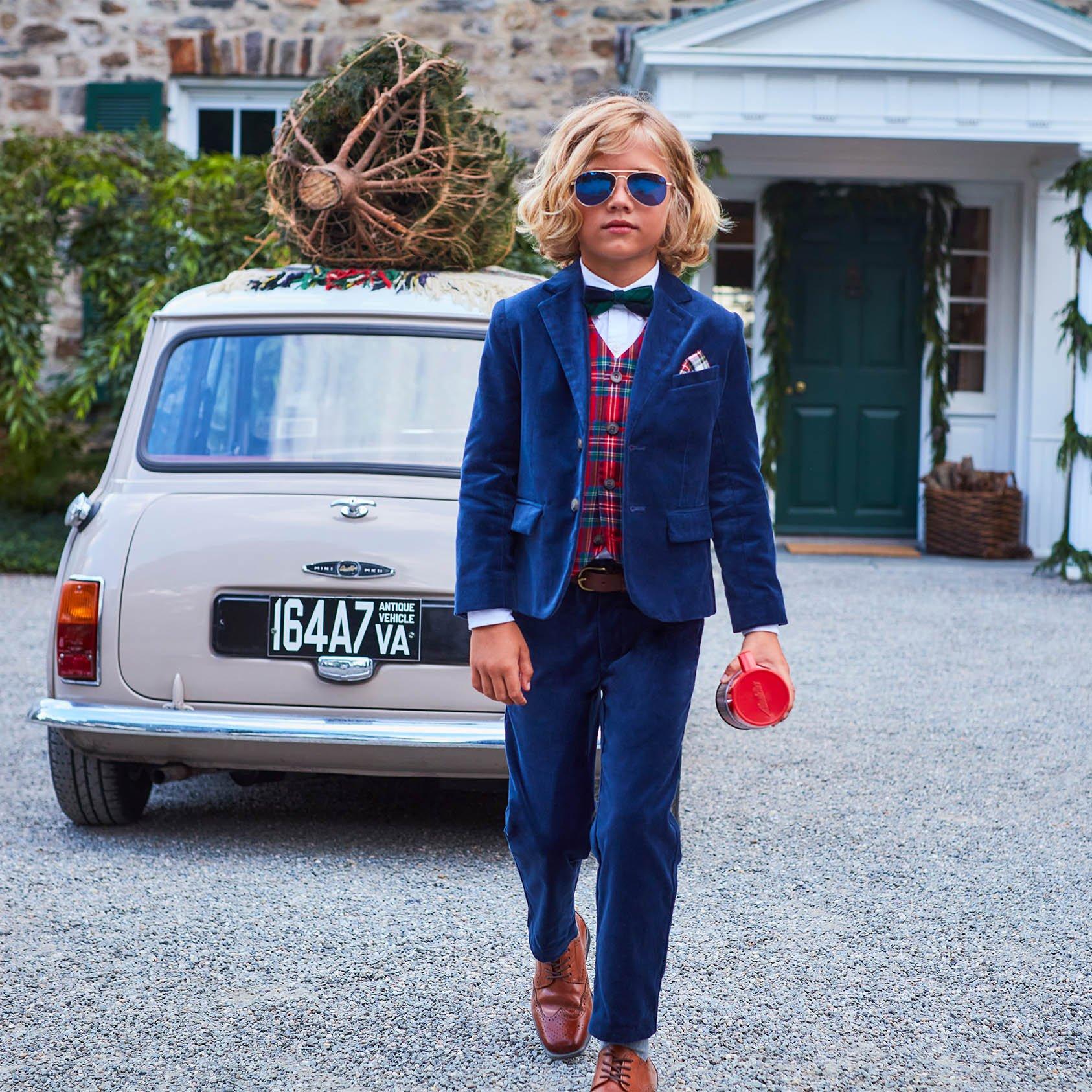 Boy Dark Marine The Velvet Party Blazer by Janie and Jack