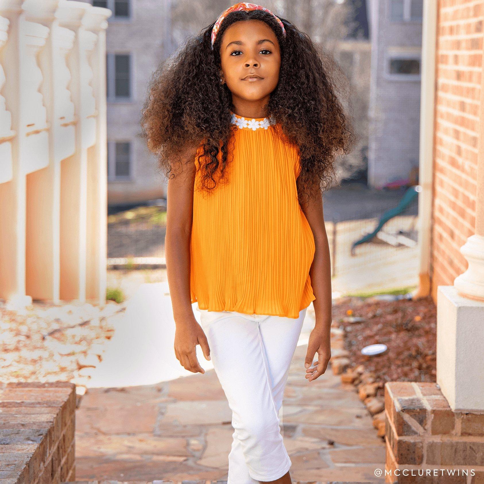 Crochet Trim Pleated Top image number 1