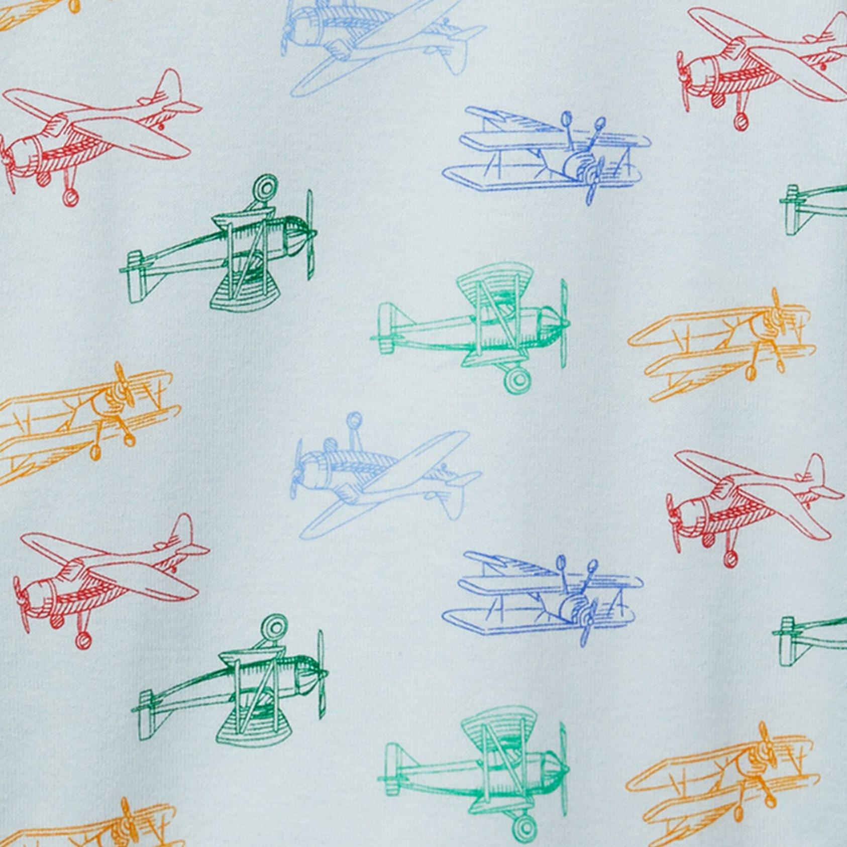 Baby Airplane Footed Zip Pajama image number 1